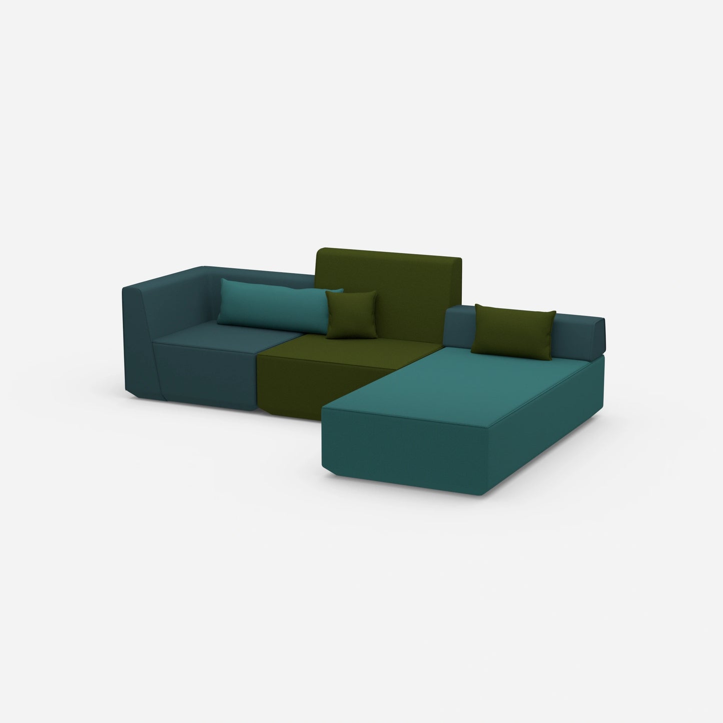 Couch mit Matratze von der Seite