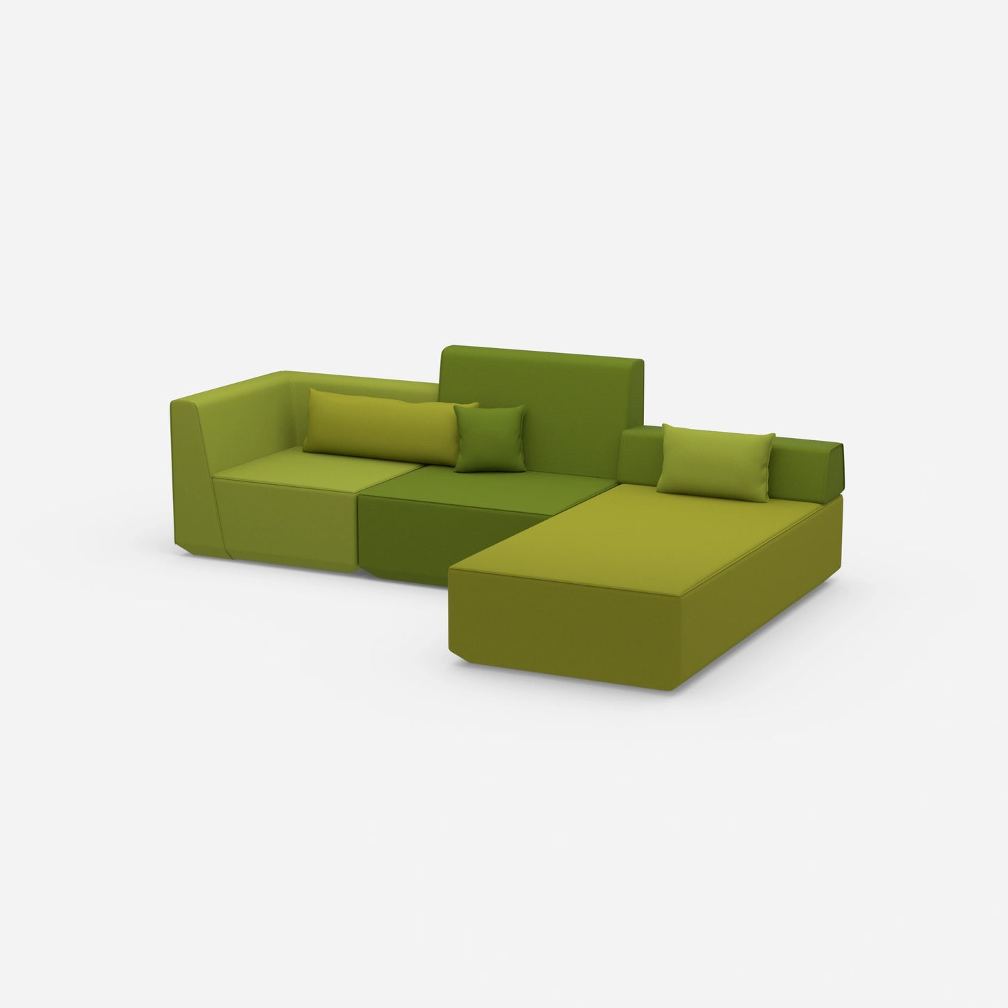 Couch mit Matratze von der Seite