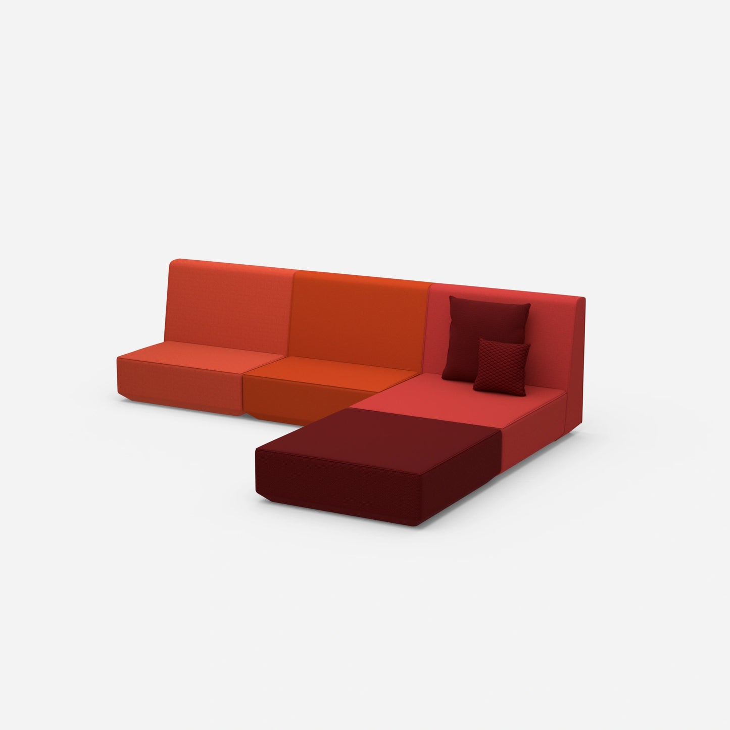 Eckcouch mit hoher Lehne von der Seite