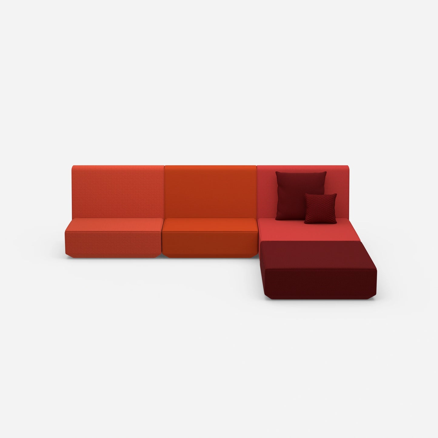 Eckcouch mit hoher Lehne von vorne