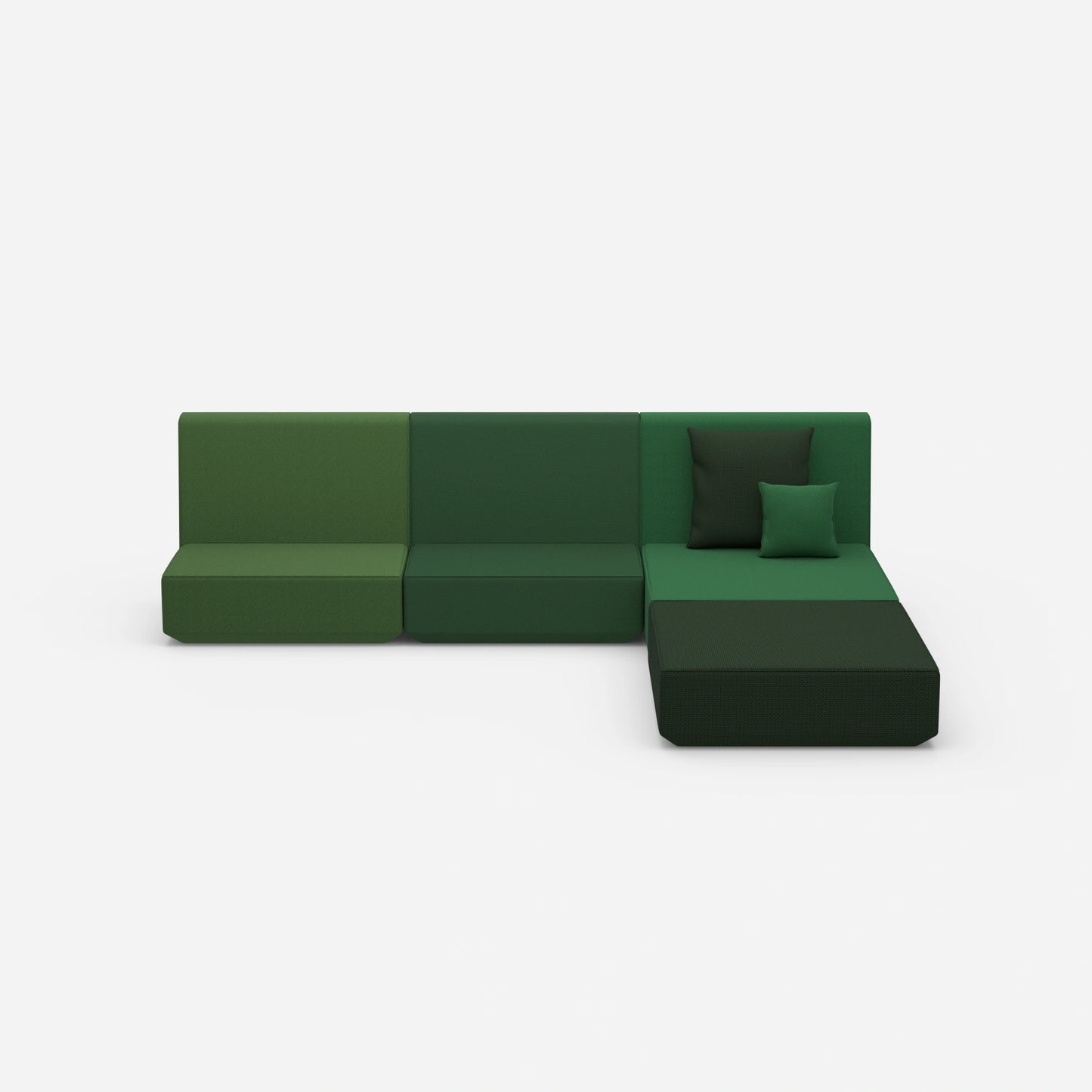 Eckcouch mit hoher Lehne von vorne