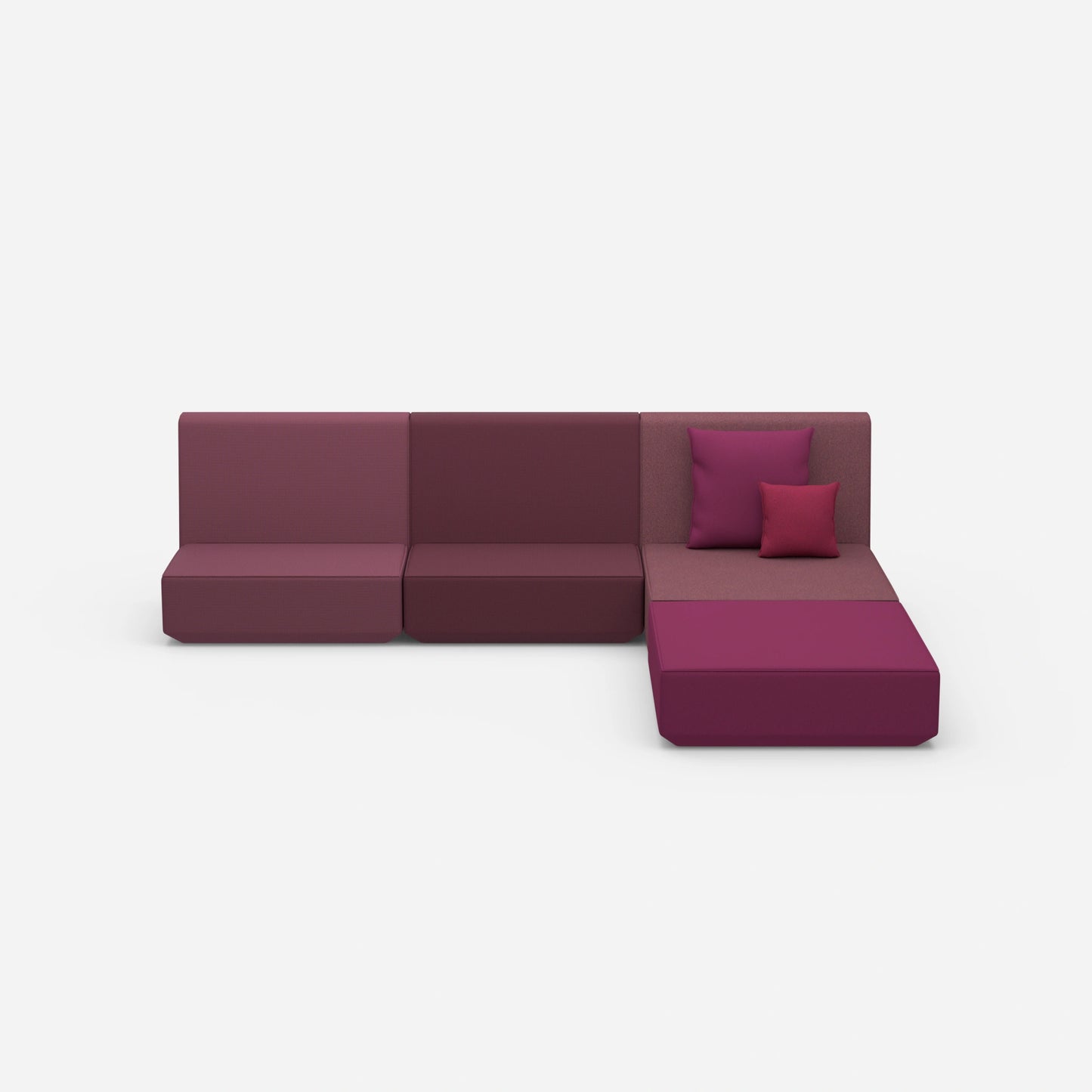 Eckcouch mit hoher Lehne von vorne