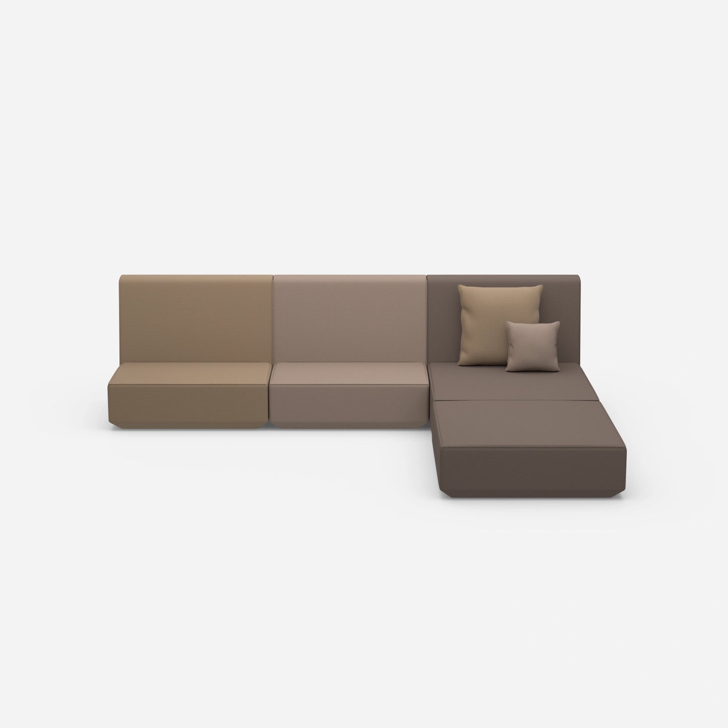 Eckcouch mit hoher Lehne von vorne