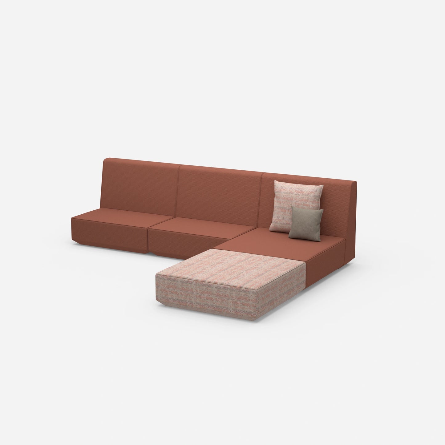 Eckcouch mit hoher Lehne von der Seite