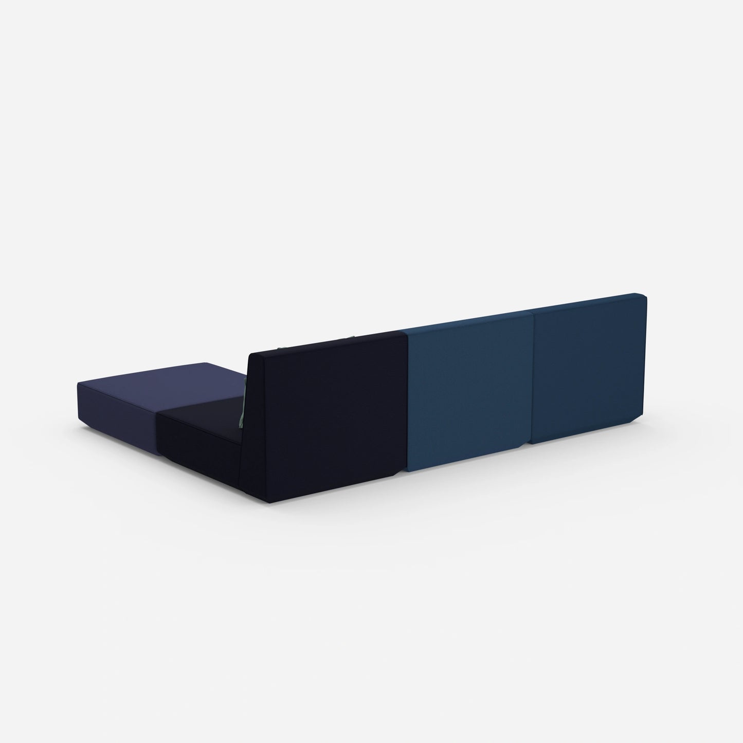 Eckcouch mit hoher Lehne von hinten