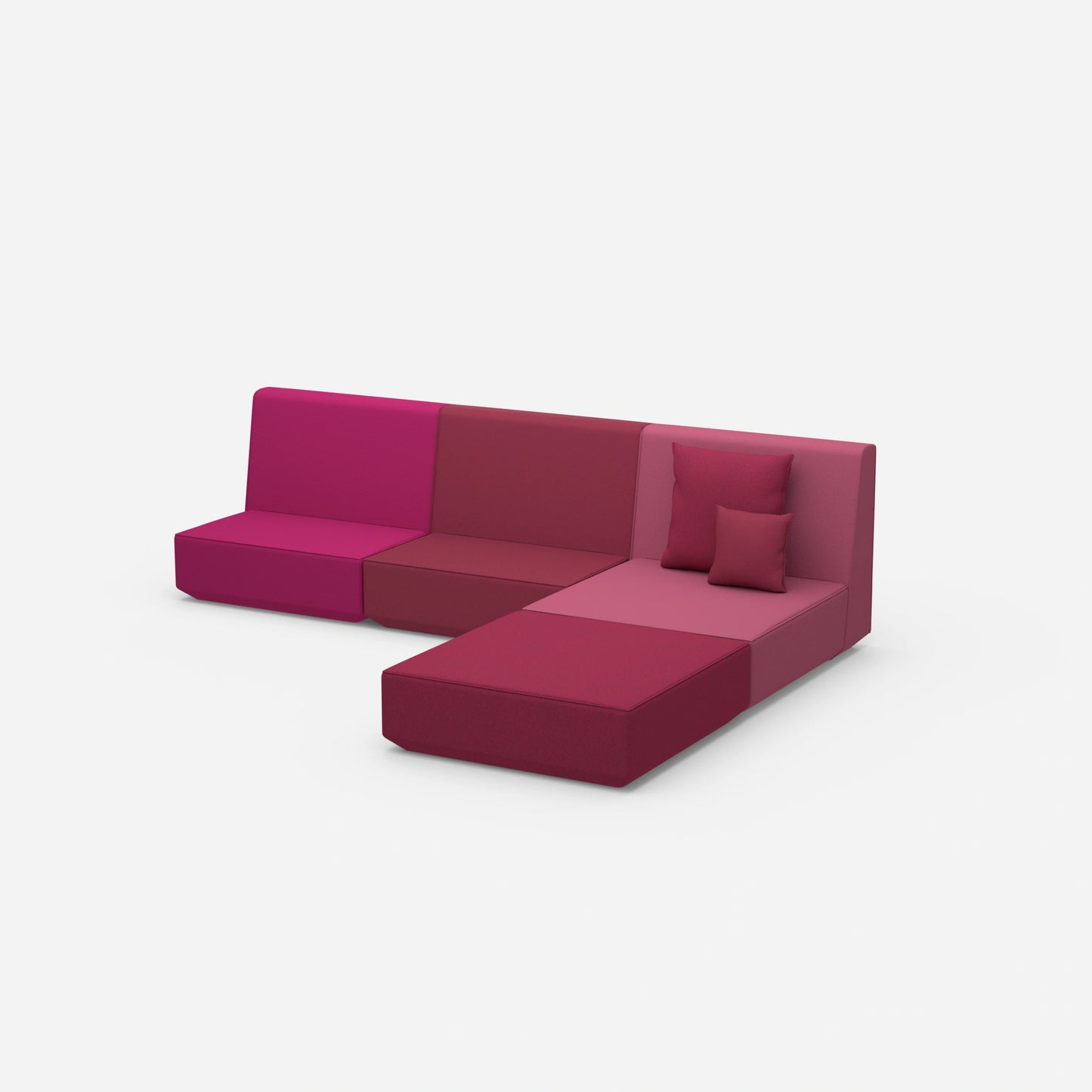 Eckcouch mit hoher Lehne von der Seite