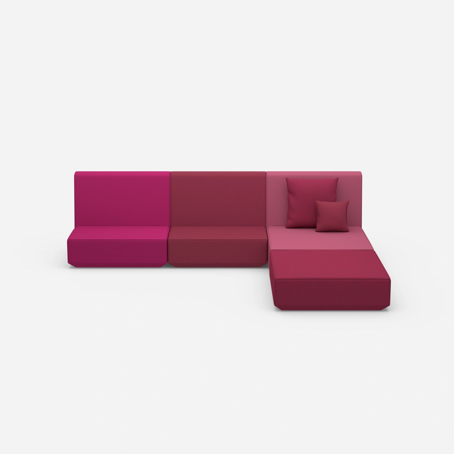 Eckcouch mit hoher Lehne von vorne