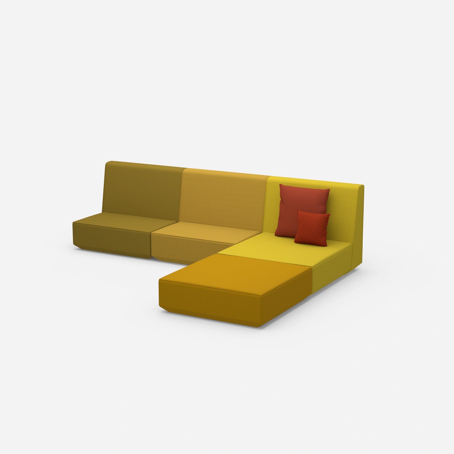 Eckcouch mit hoher Lehne von der Seite