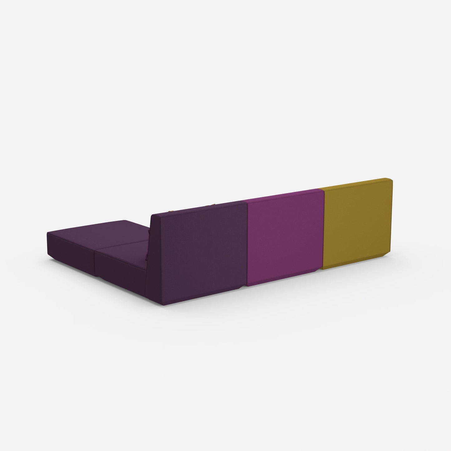 Eckcouch mit hoher Lehne von hinten