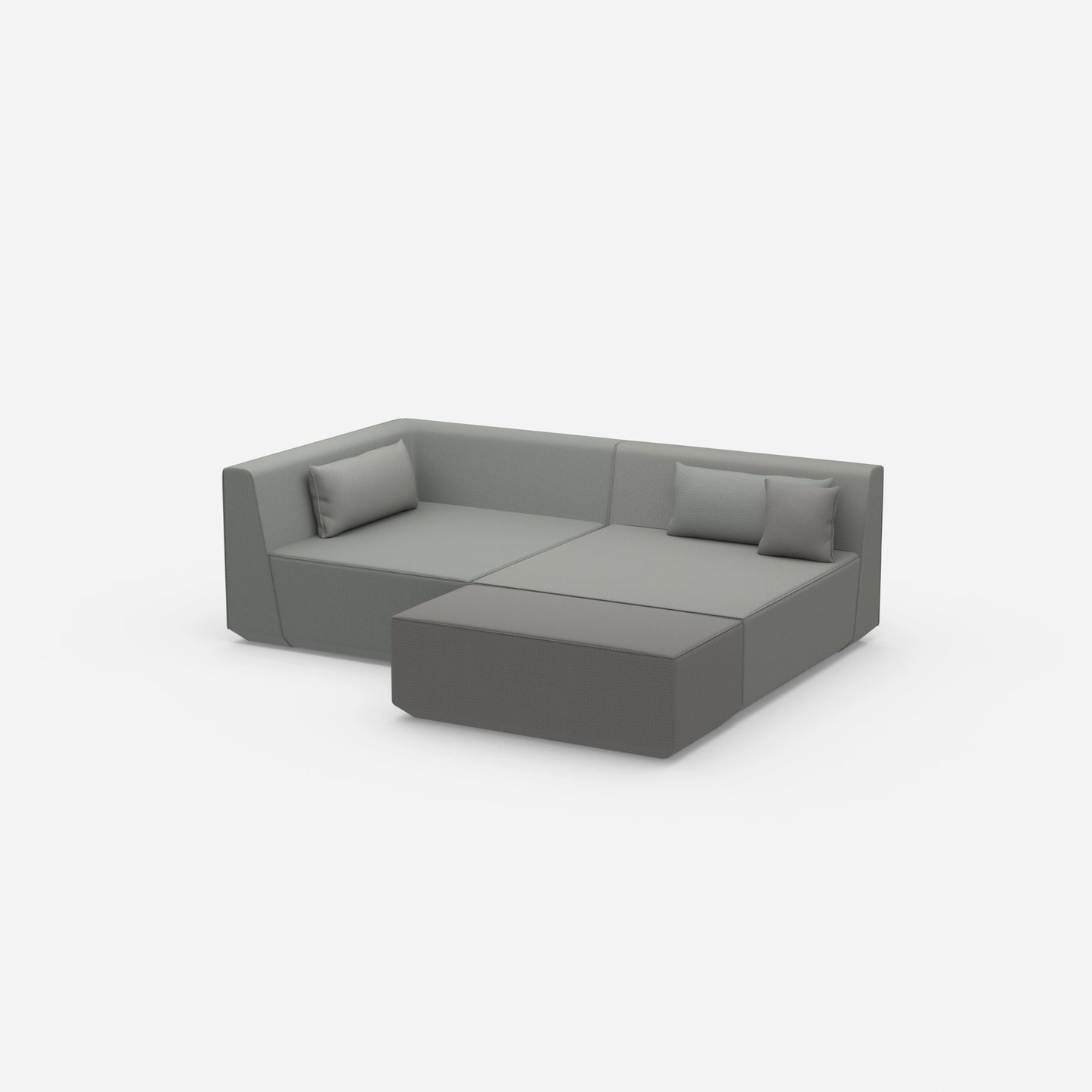 Eckcouch tiefe Sitzfläche von der Seite