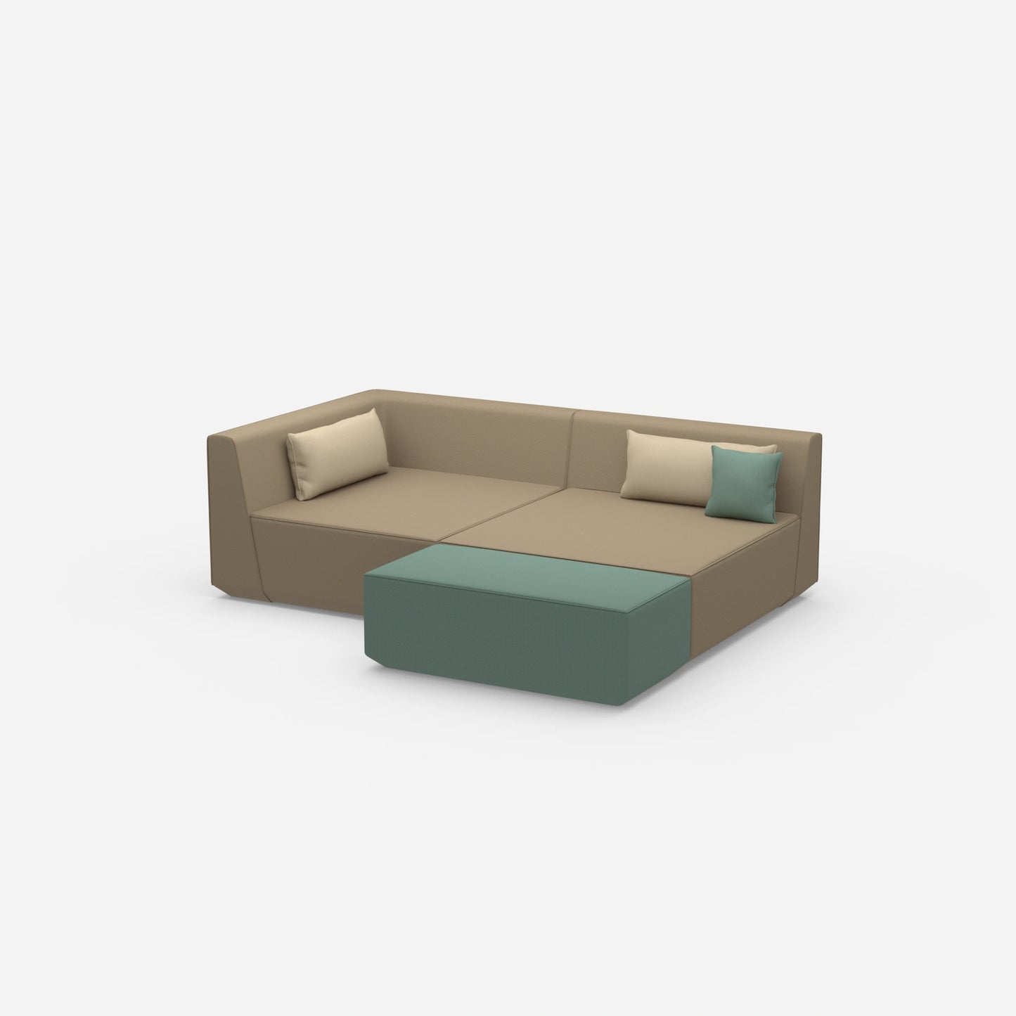 Eckcouch tiefe Sitzfläche von der Seite