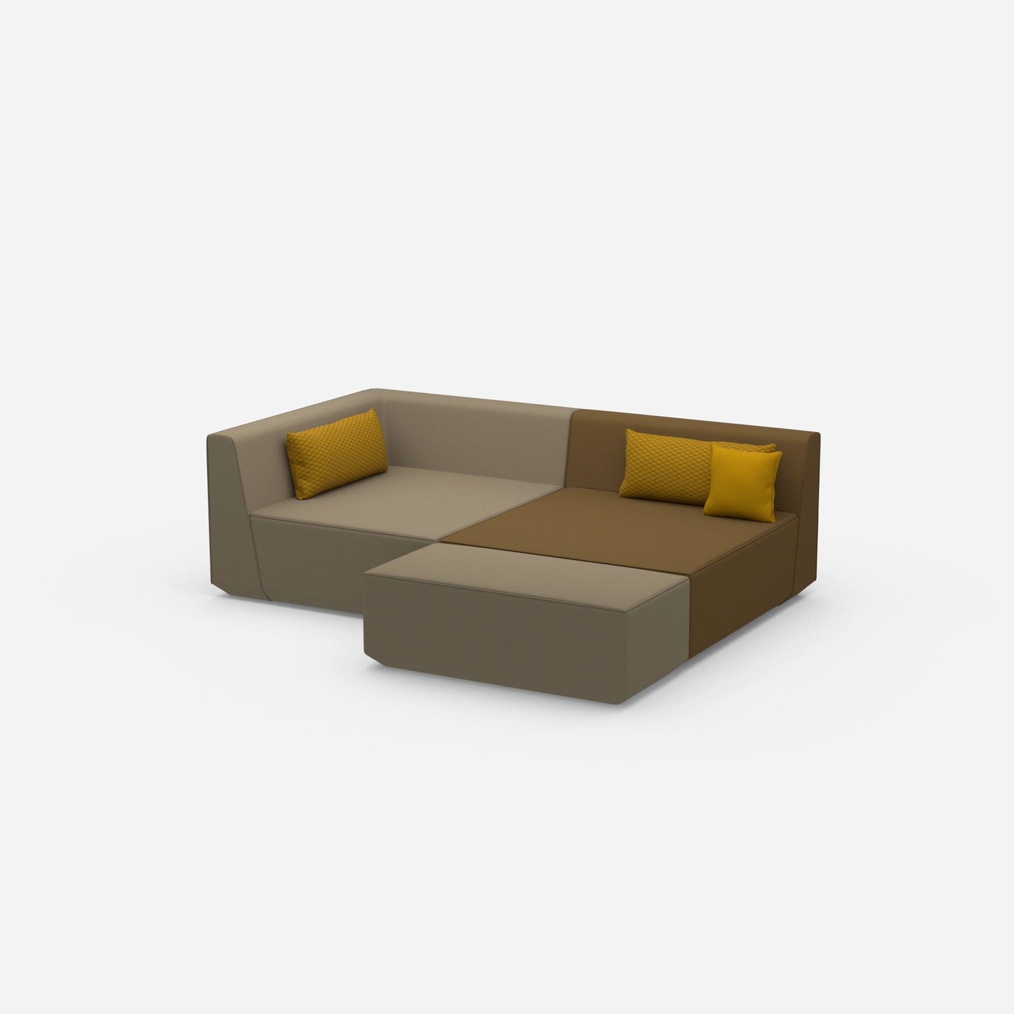 Eckcouch tiefe Sitzfläche von der Seite