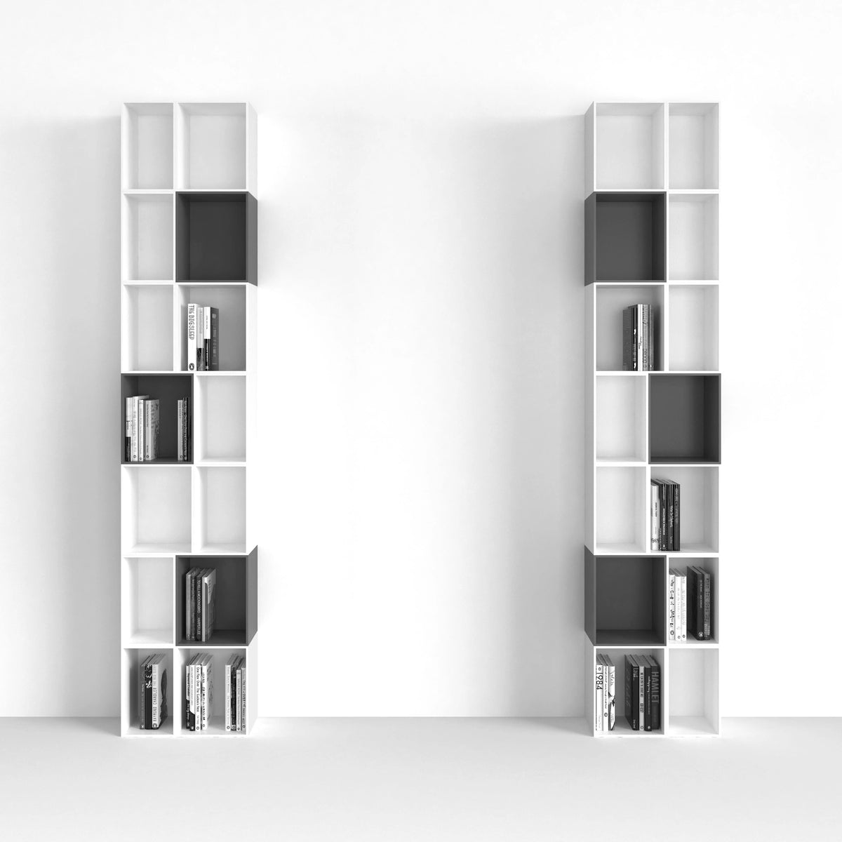 Fensterregal 264 cm breit in Weiß & Grau – RK078