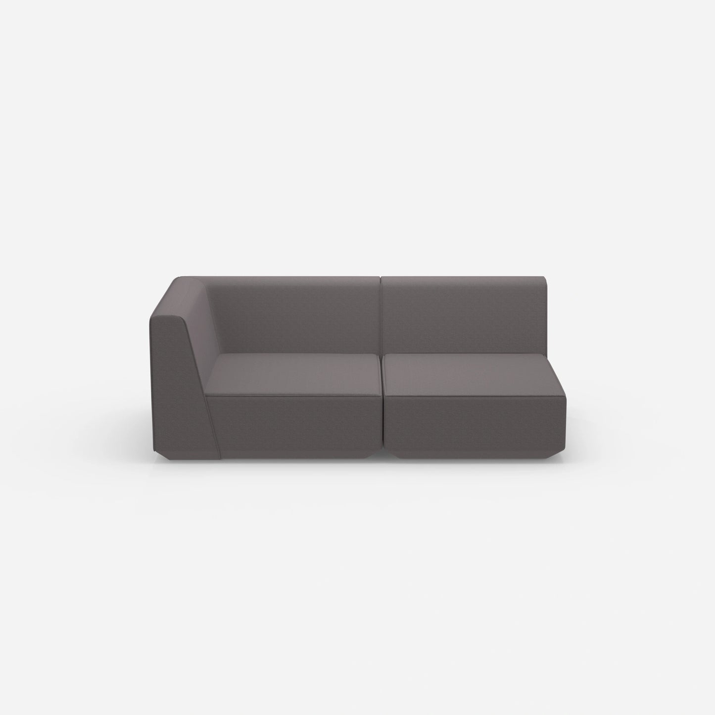 Graues Modulsofa 180 cm breit von vorne