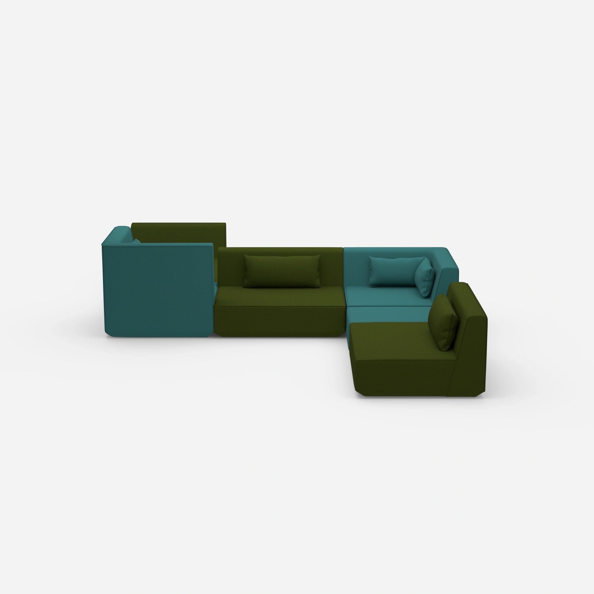Spacious modular sofa for large rooms from the front
