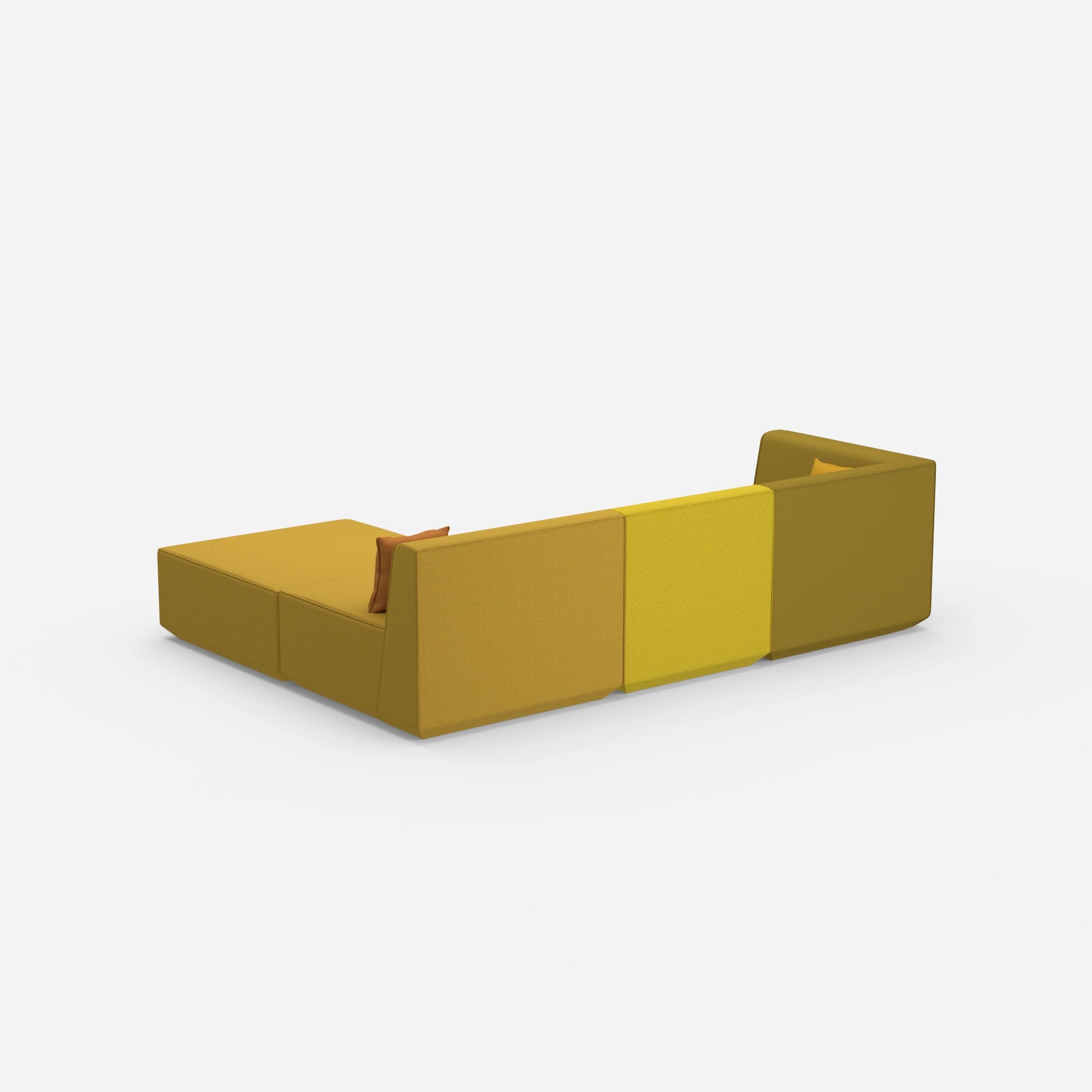 Hochwertiges modulares Ecksofa von hinten