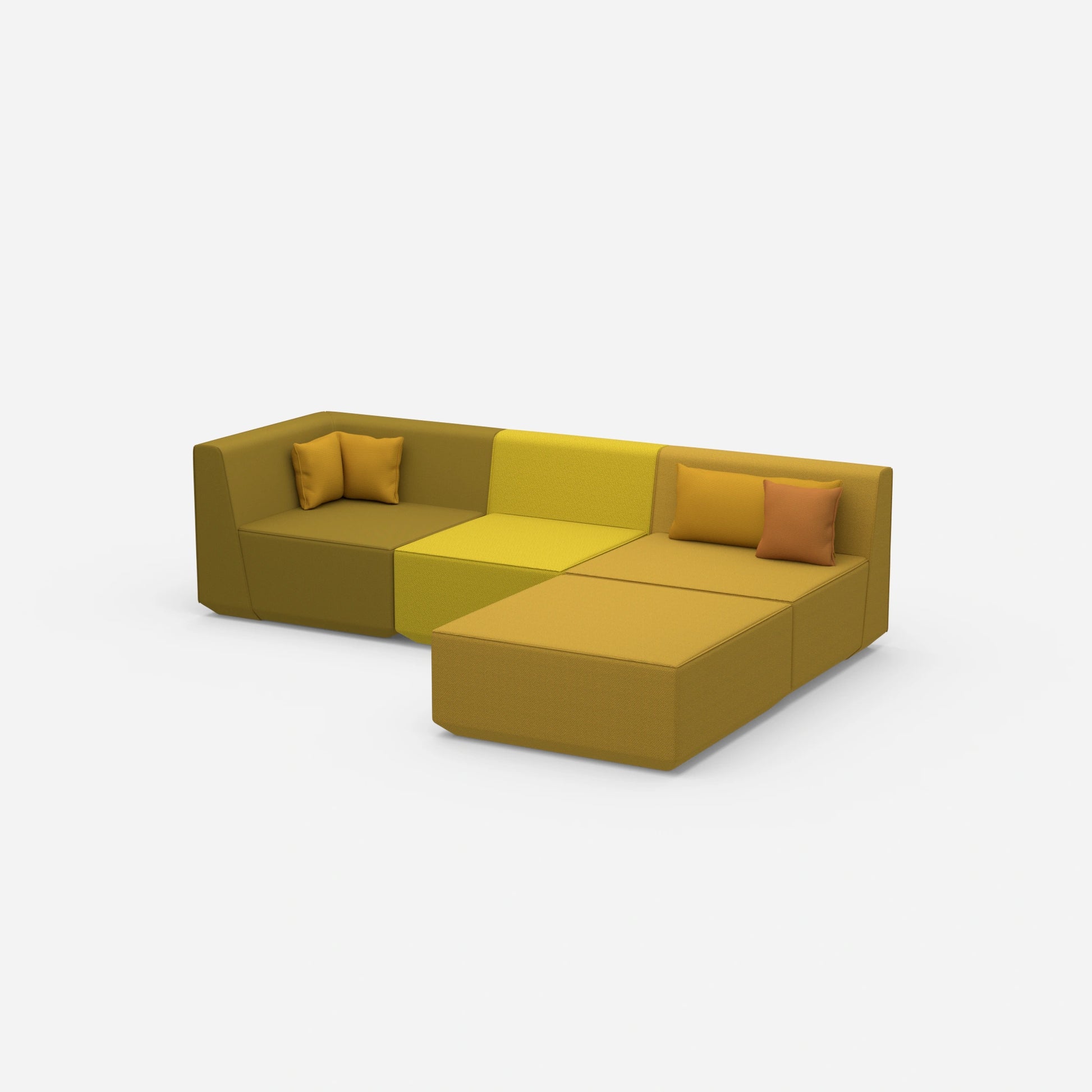 Hochwertiges modulares Ecksofa von der Seite