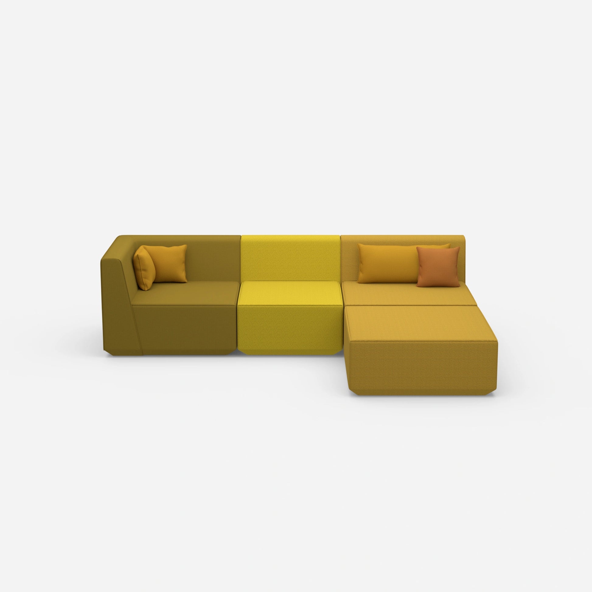 Hochwertiges modulares Ecksofa von vorne