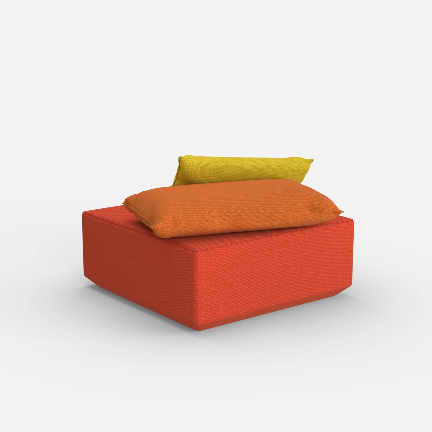 Moderner Pouf viereckig von hinten