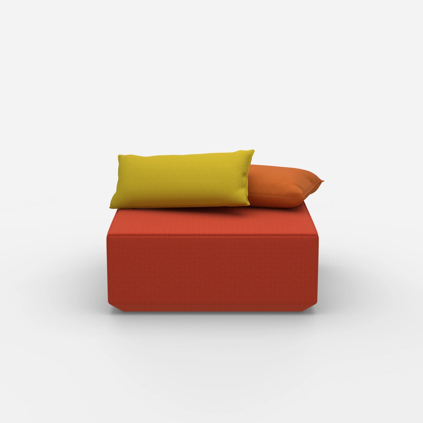 Moderner Pouf viereckig von vorne