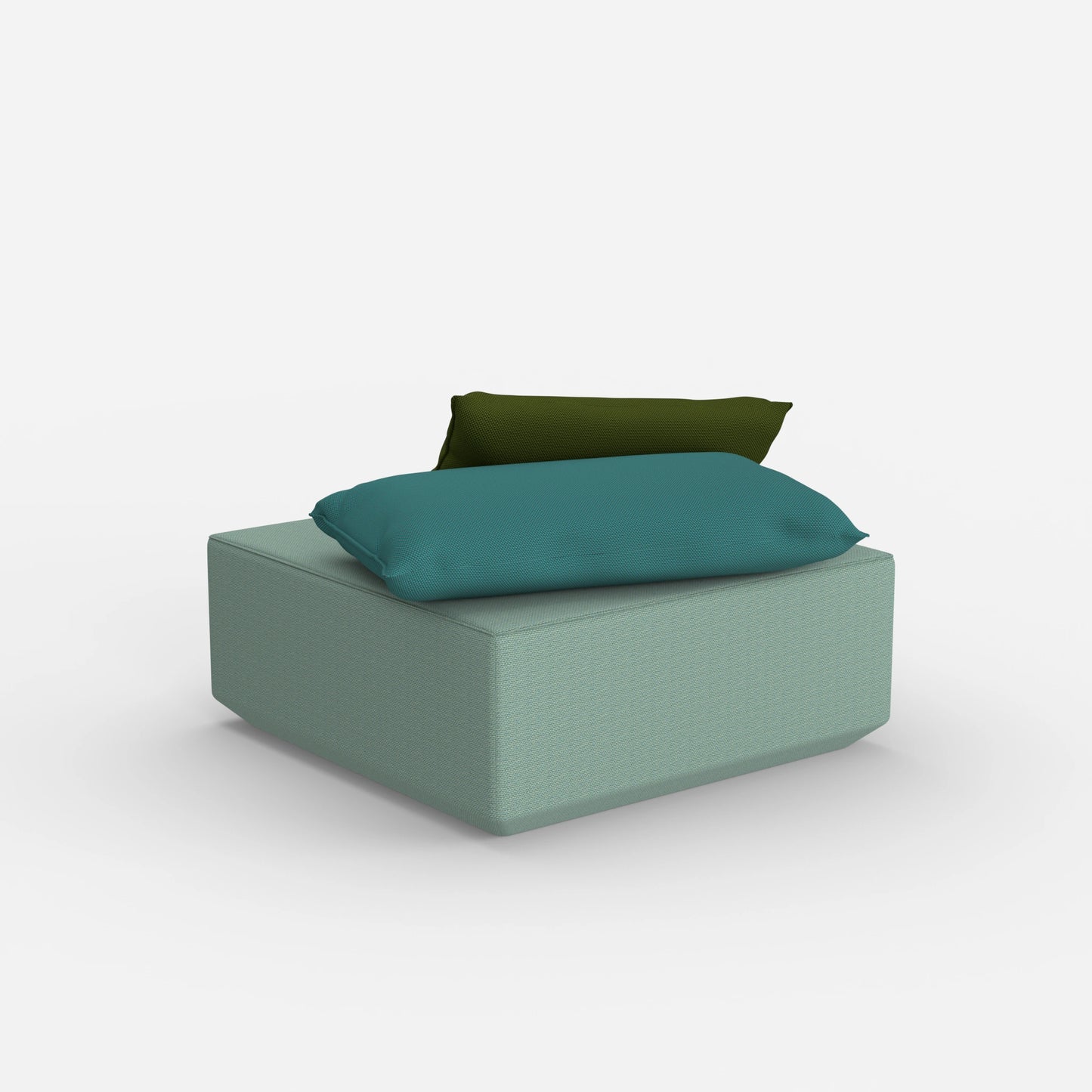 Moderner Pouf viereckig von hinten