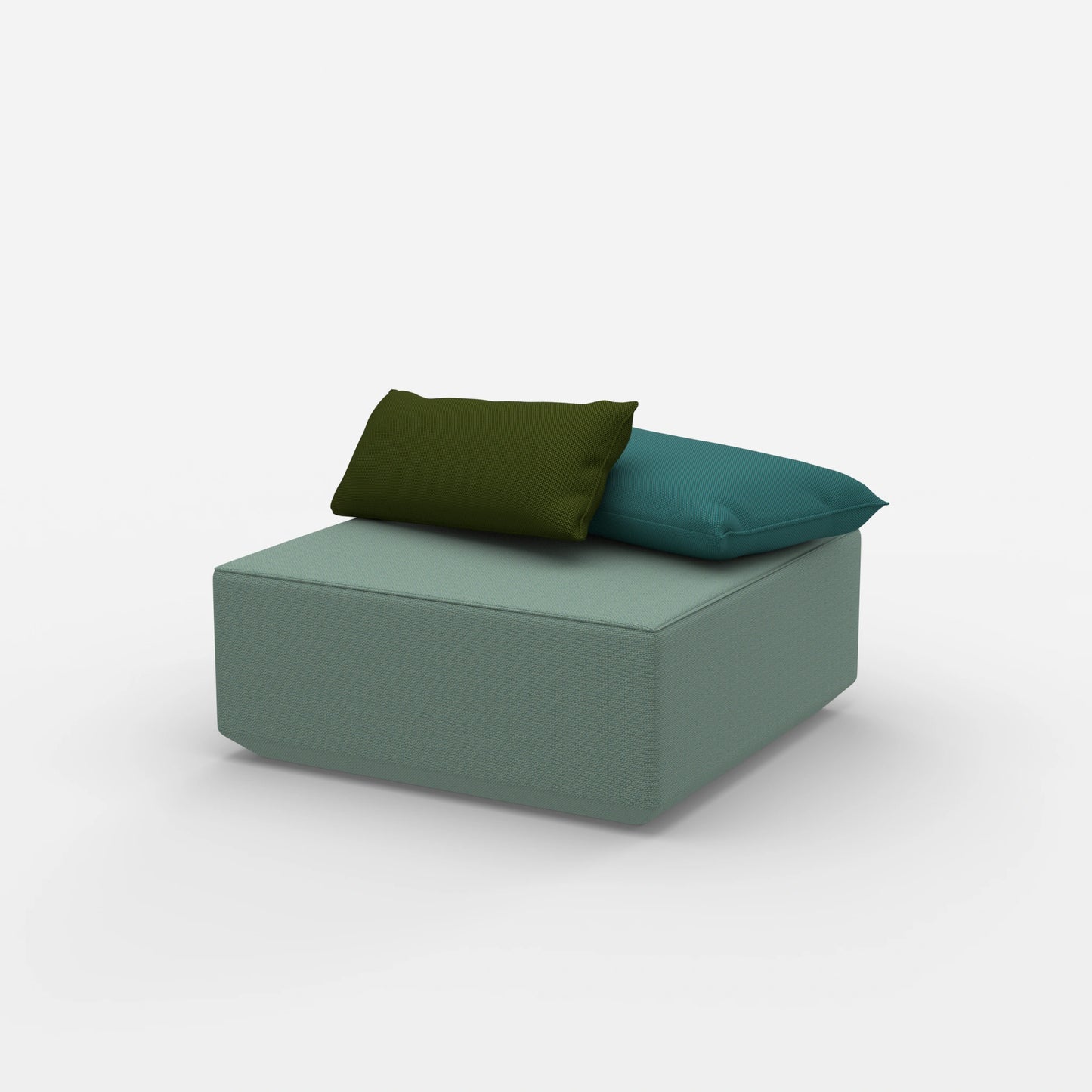 Moderner Pouf viereckig von der Seite