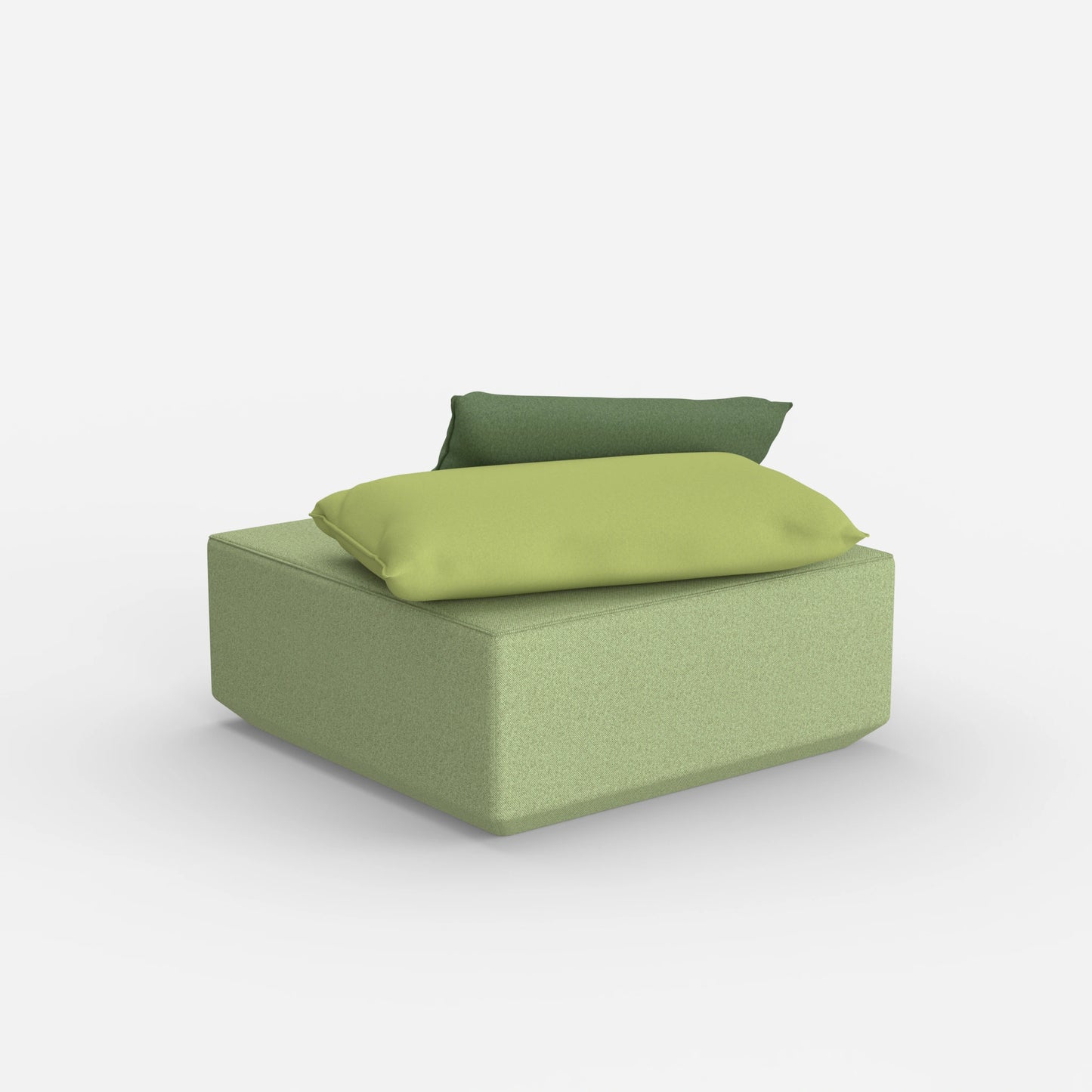 Moderner Pouf viereckig von hinten