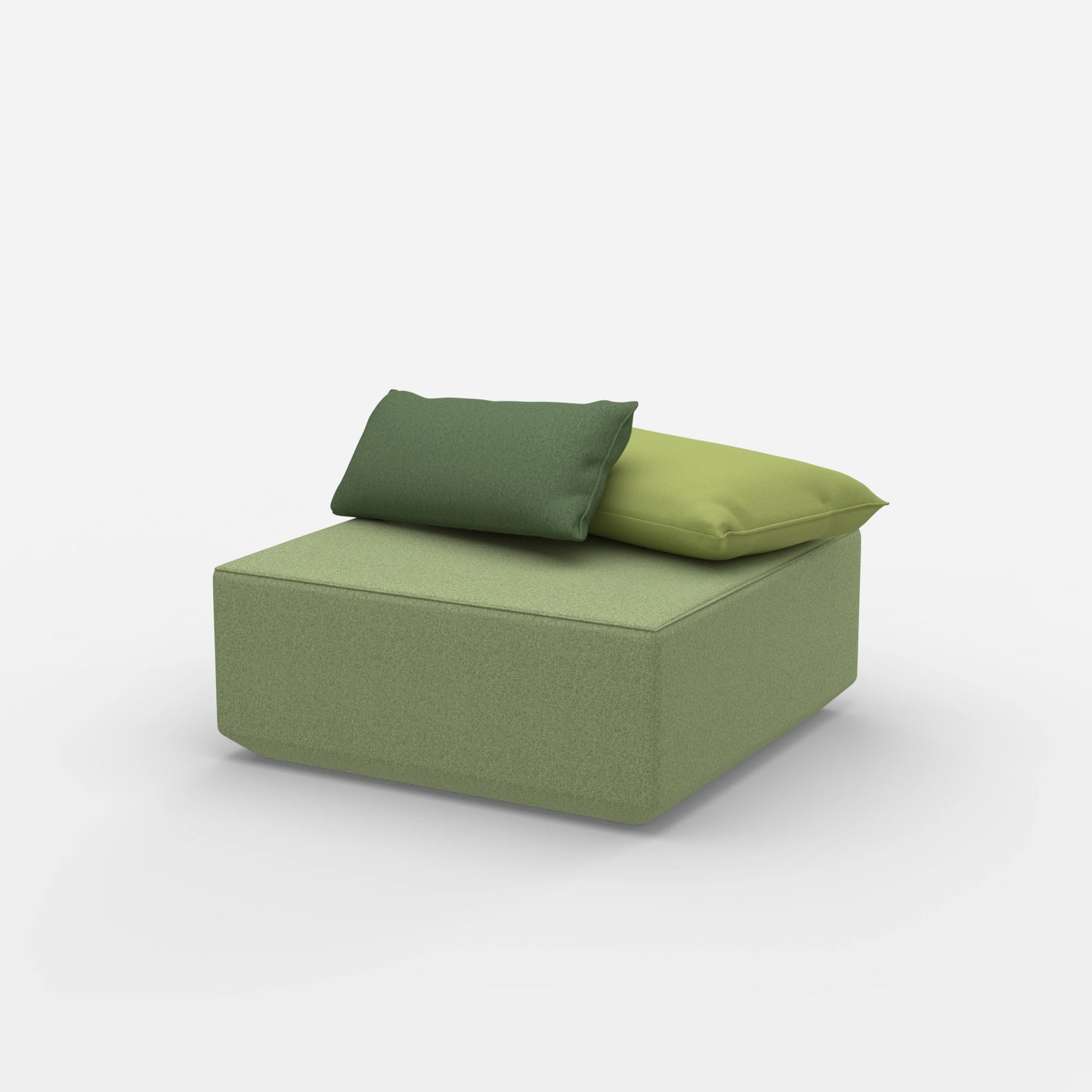 Moderner Pouf viereckig von der Seite