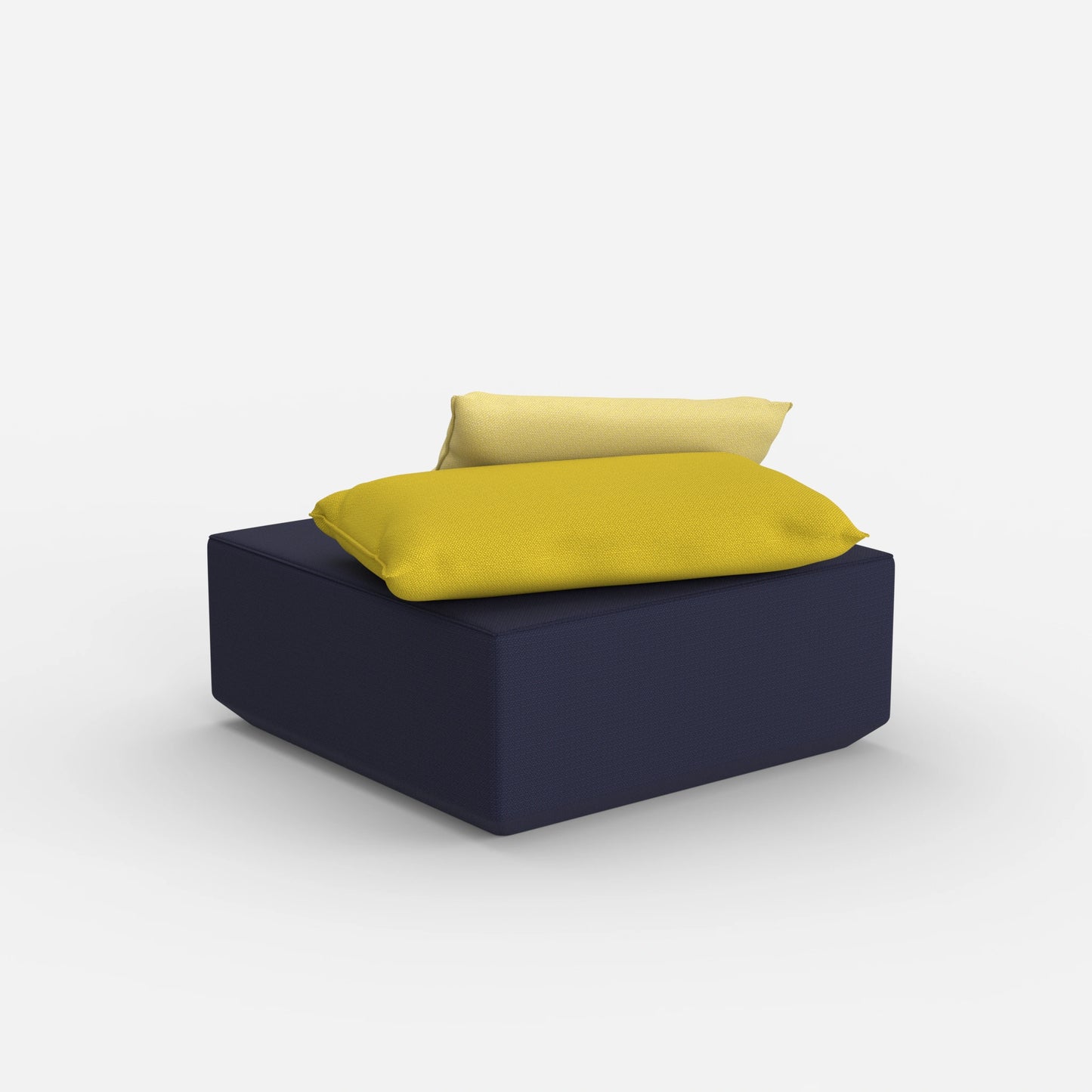 Moderner Pouf viereckig von hinten