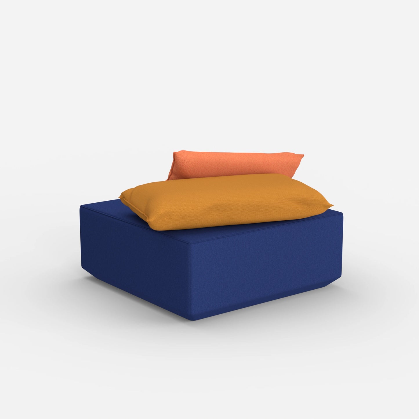 Moderner Pouf viereckig von hinten