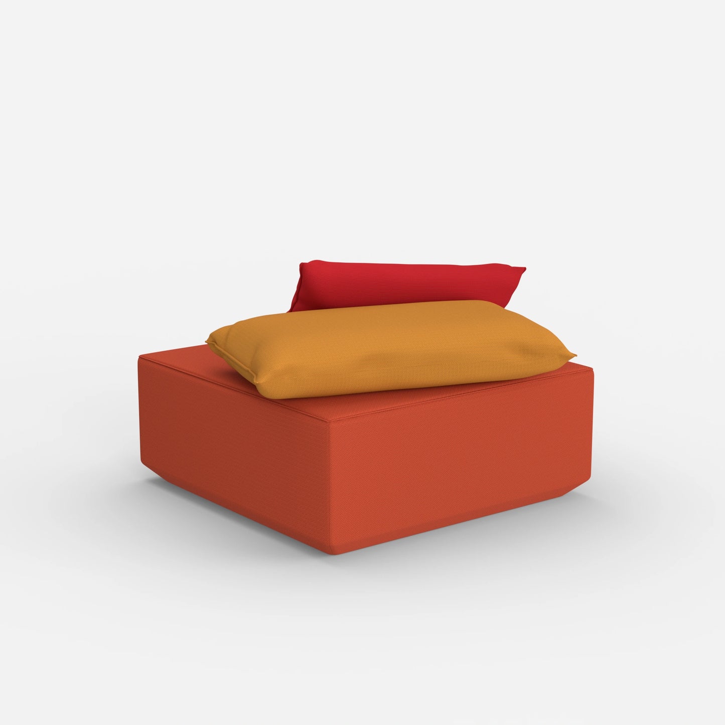 Moderner Pouf viereckig von hinten