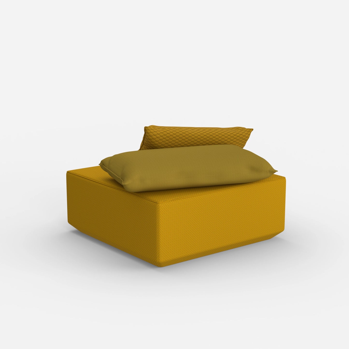 Moderner Pouf viereckig von hinten