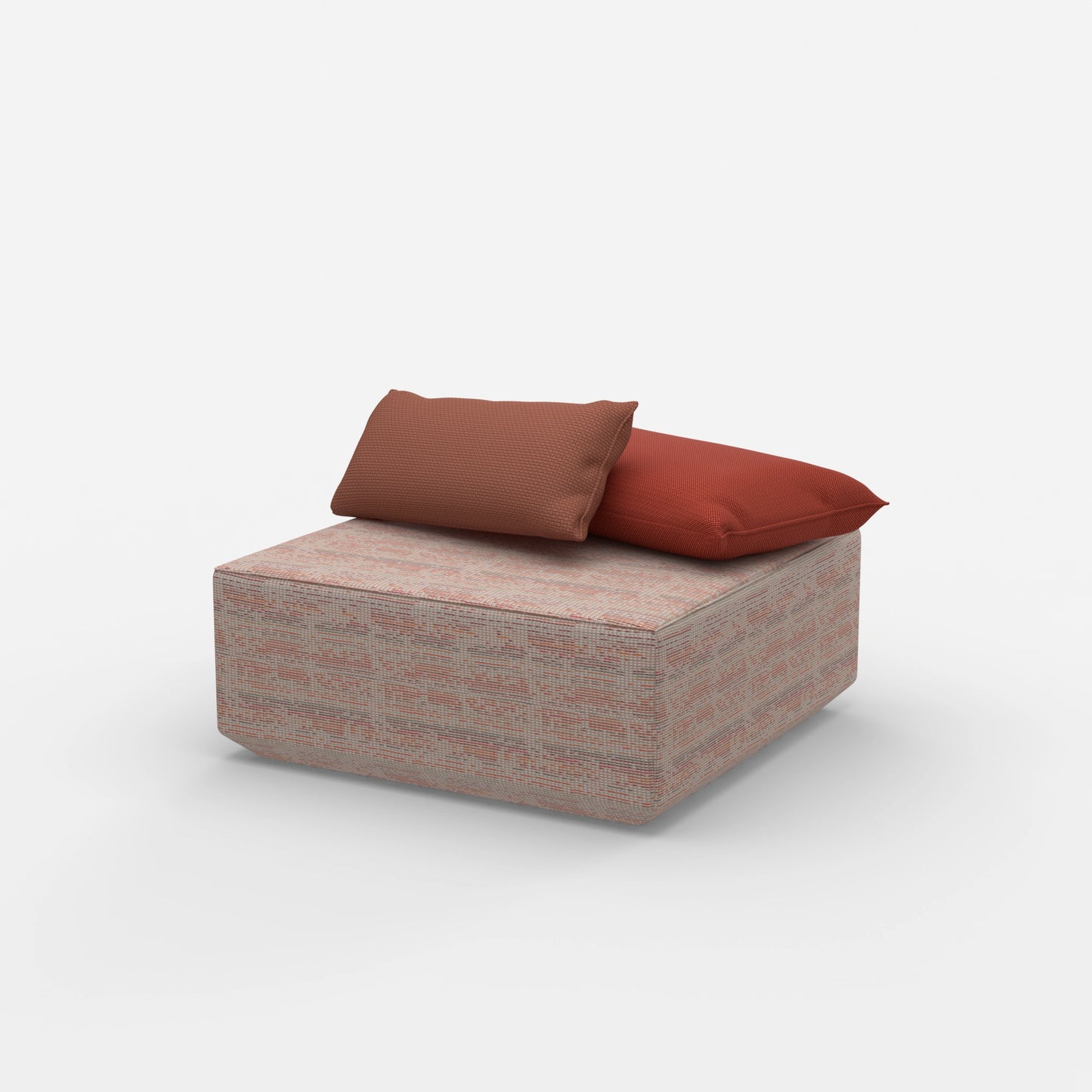 Moderner Pouf viereckig von der Seite