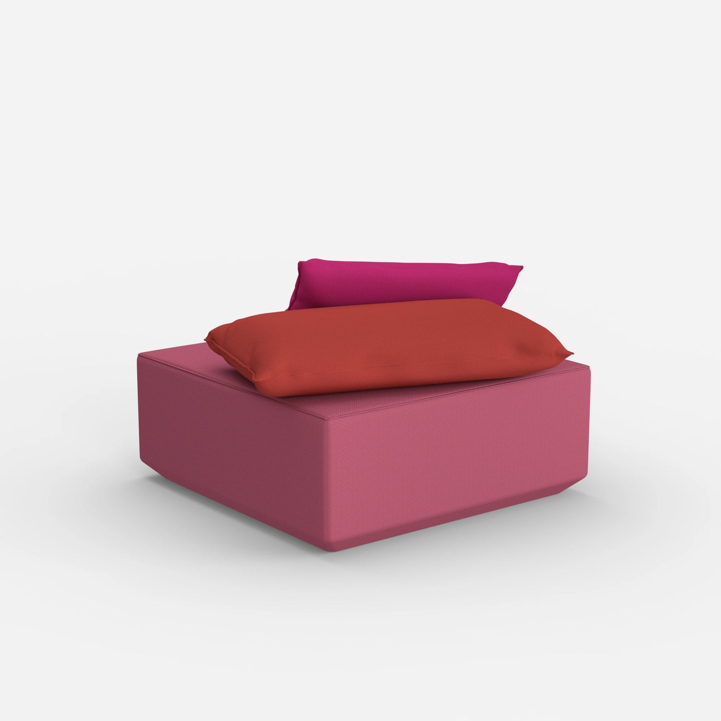 Moderner Pouf viereckig von hinten