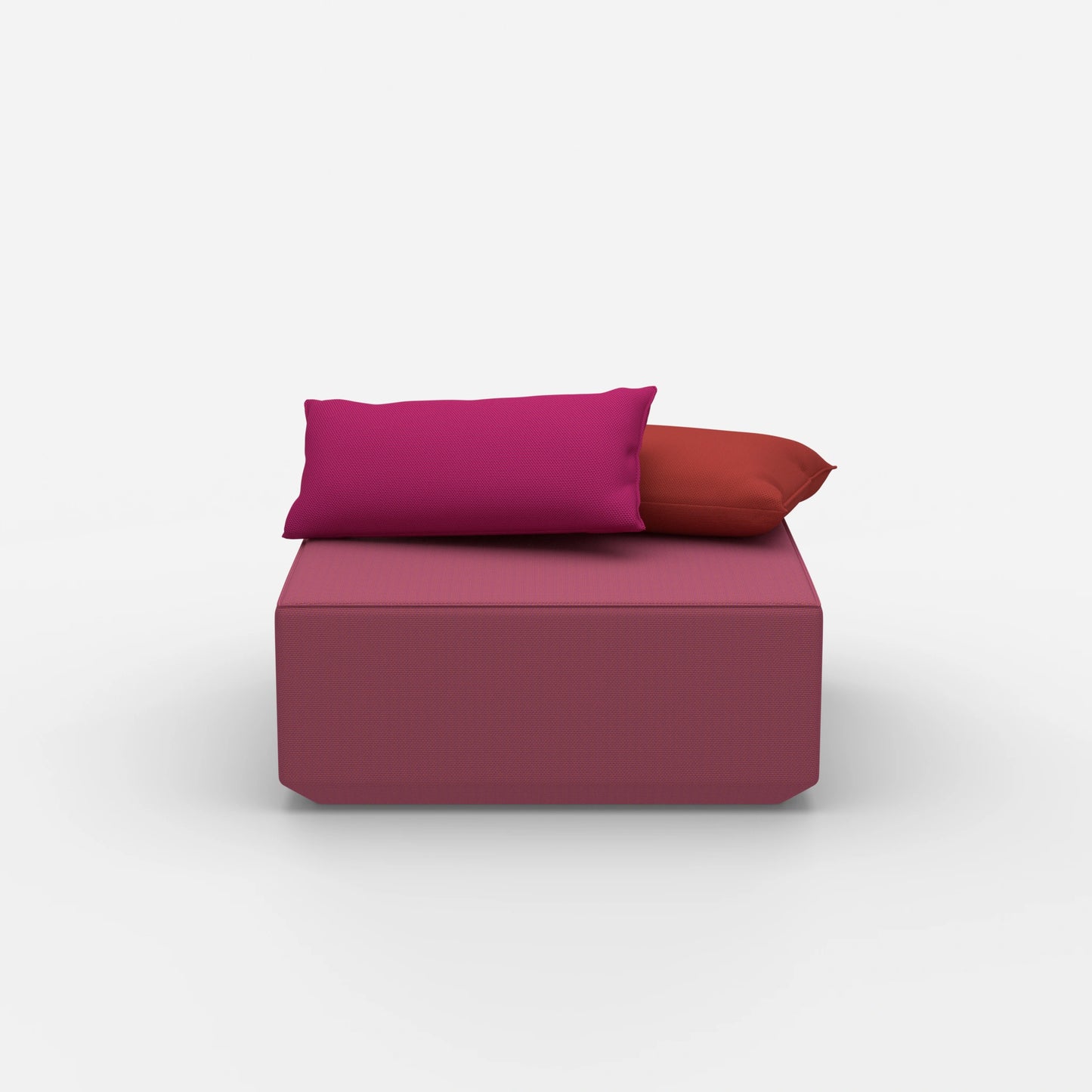 Moderner Pouf viereckig von vorne