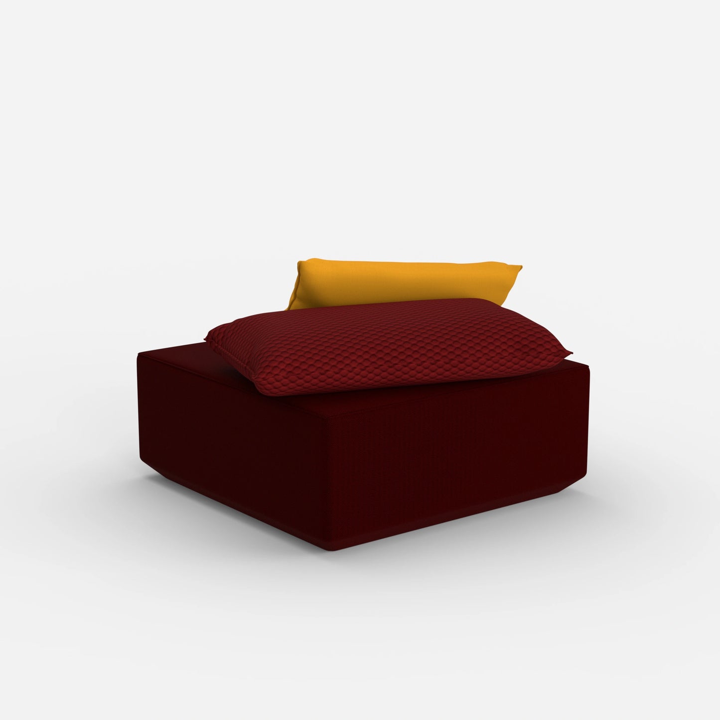 Moderner Pouf viereckig von hinten