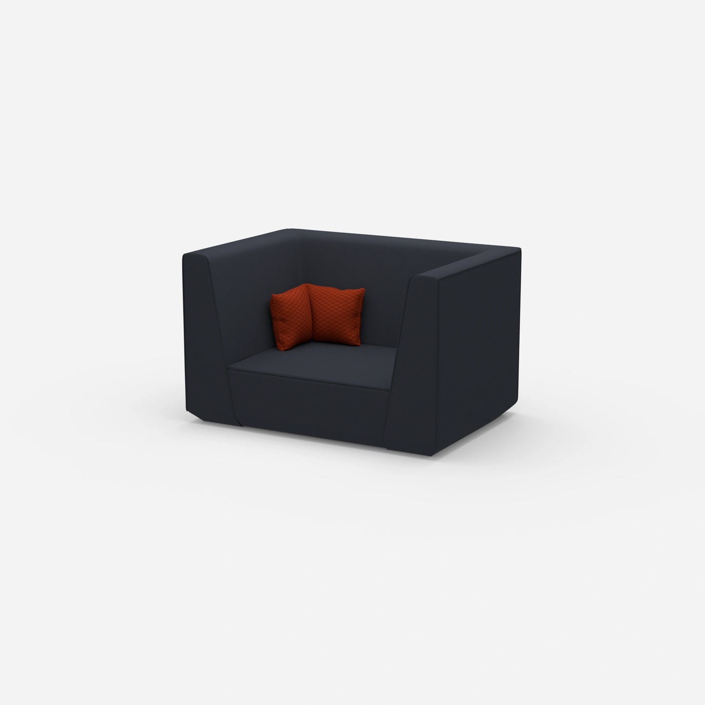 Modernes Zweisitzer Modulsofa von der Seite