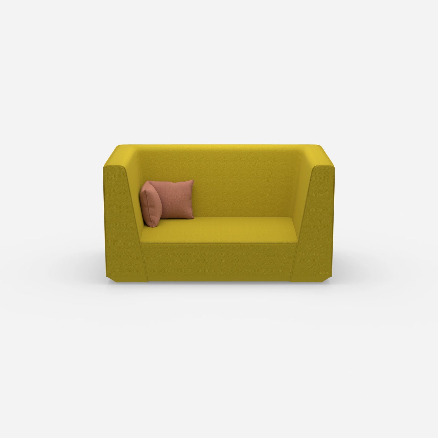 Modernes Zweisitzer Sofa mit hohem Rücken von vorne