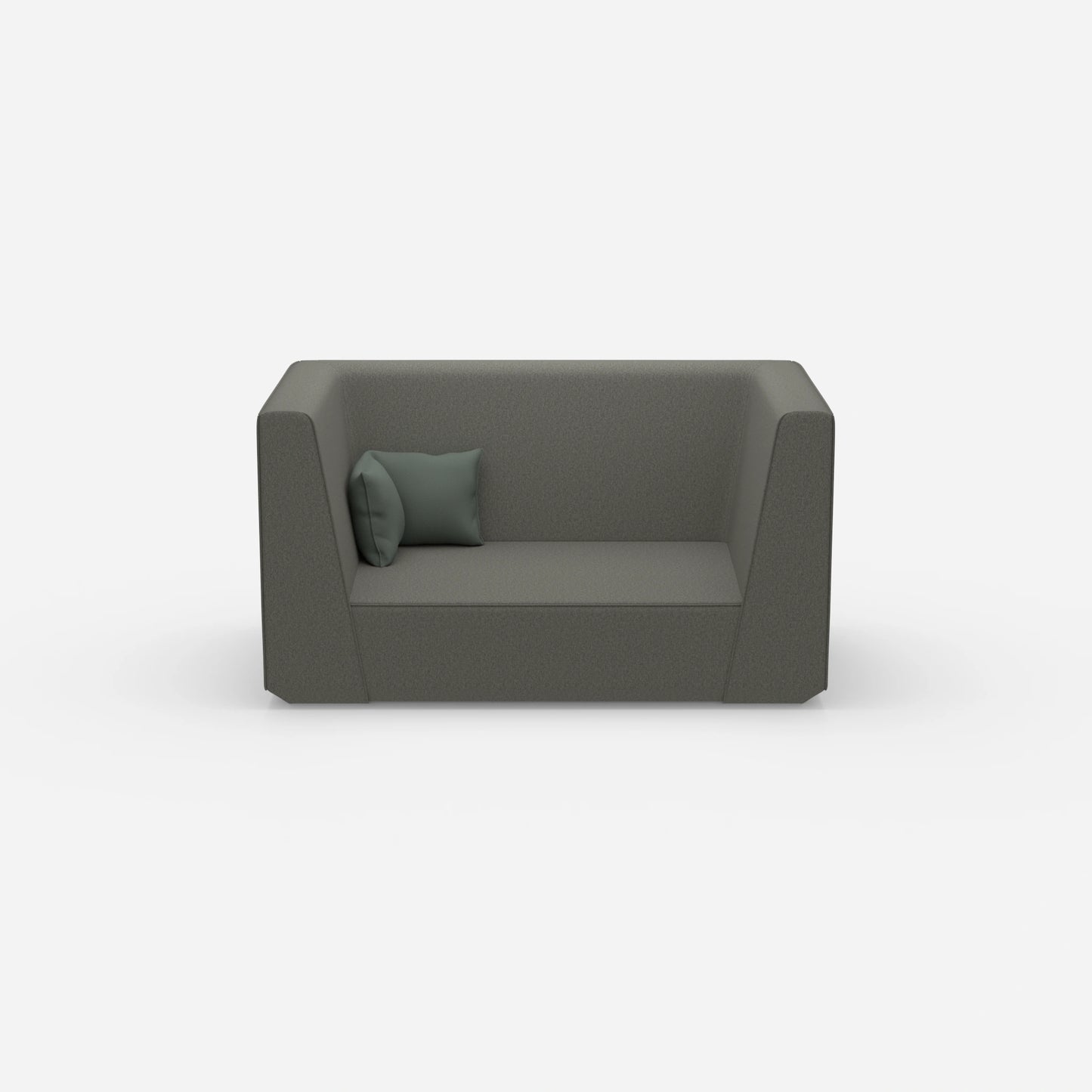 Modernes Zweisitzer Sofa mit hohem Rücken von vorne