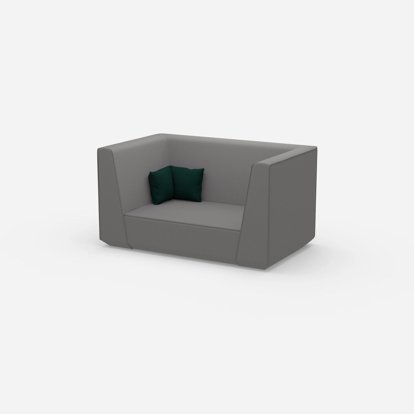 Modernes Zweisitzer Sofa mit hohem Rücken von der Seite