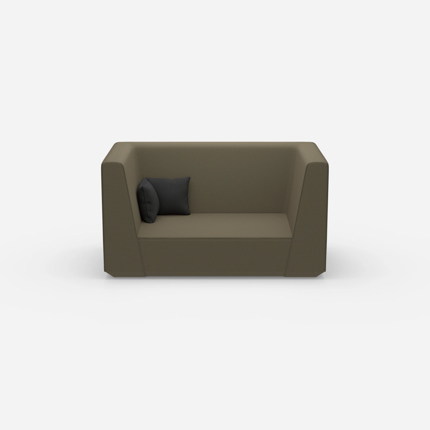 Modernes Zweisitzer Sofa mit hohem Rücken von vorne