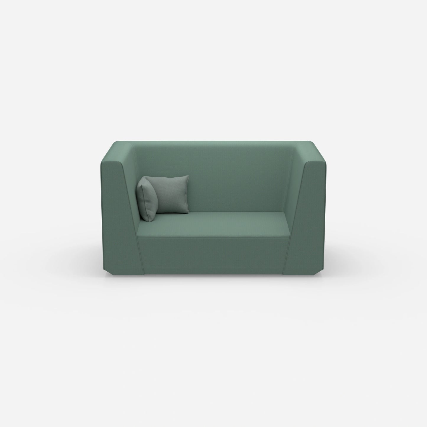 Modernes Zweisitzer Sofa mit hohem Rücken von vorne