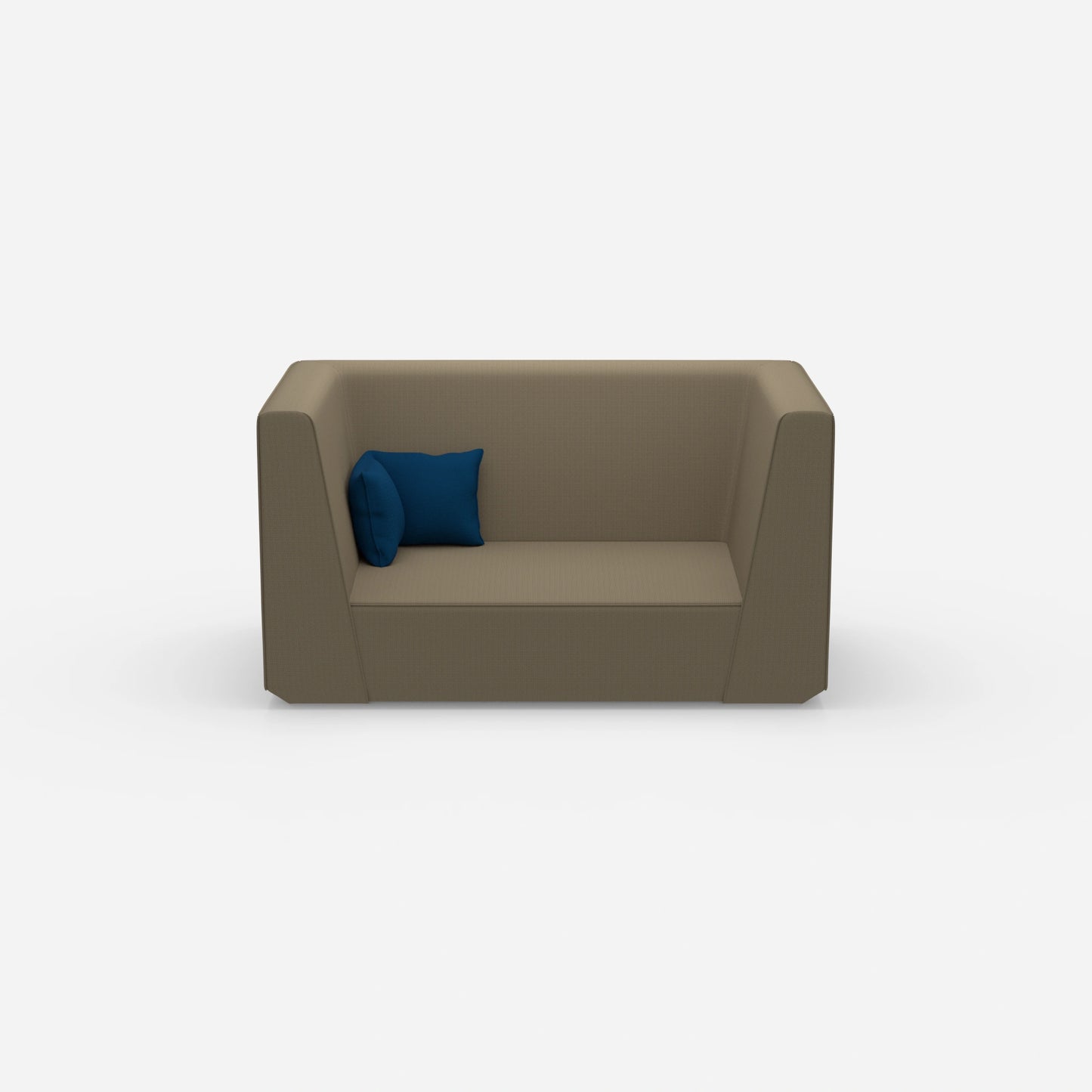 Modernes Zweisitzer Sofa mit hohem Rücken von vorne