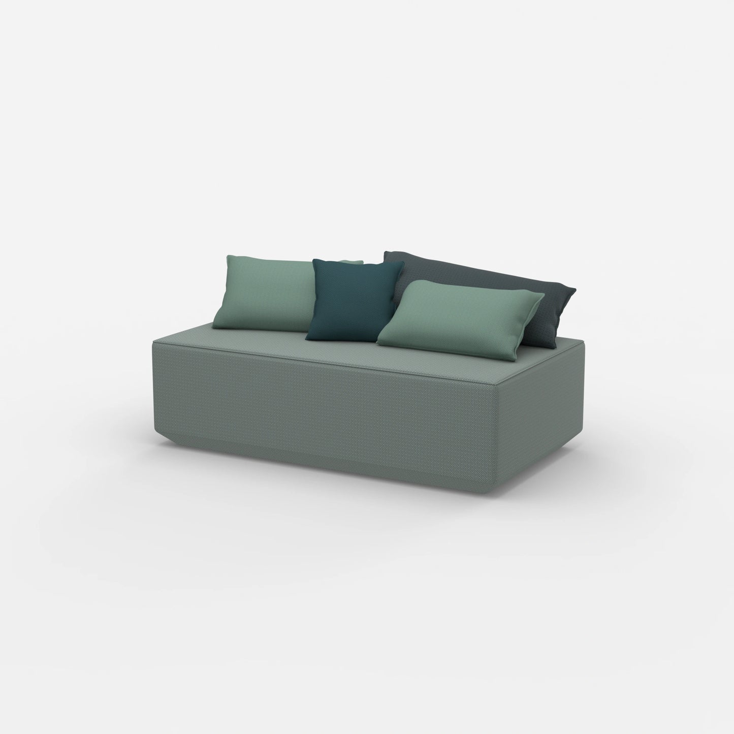 Modularer Sitzpouf von der Seite