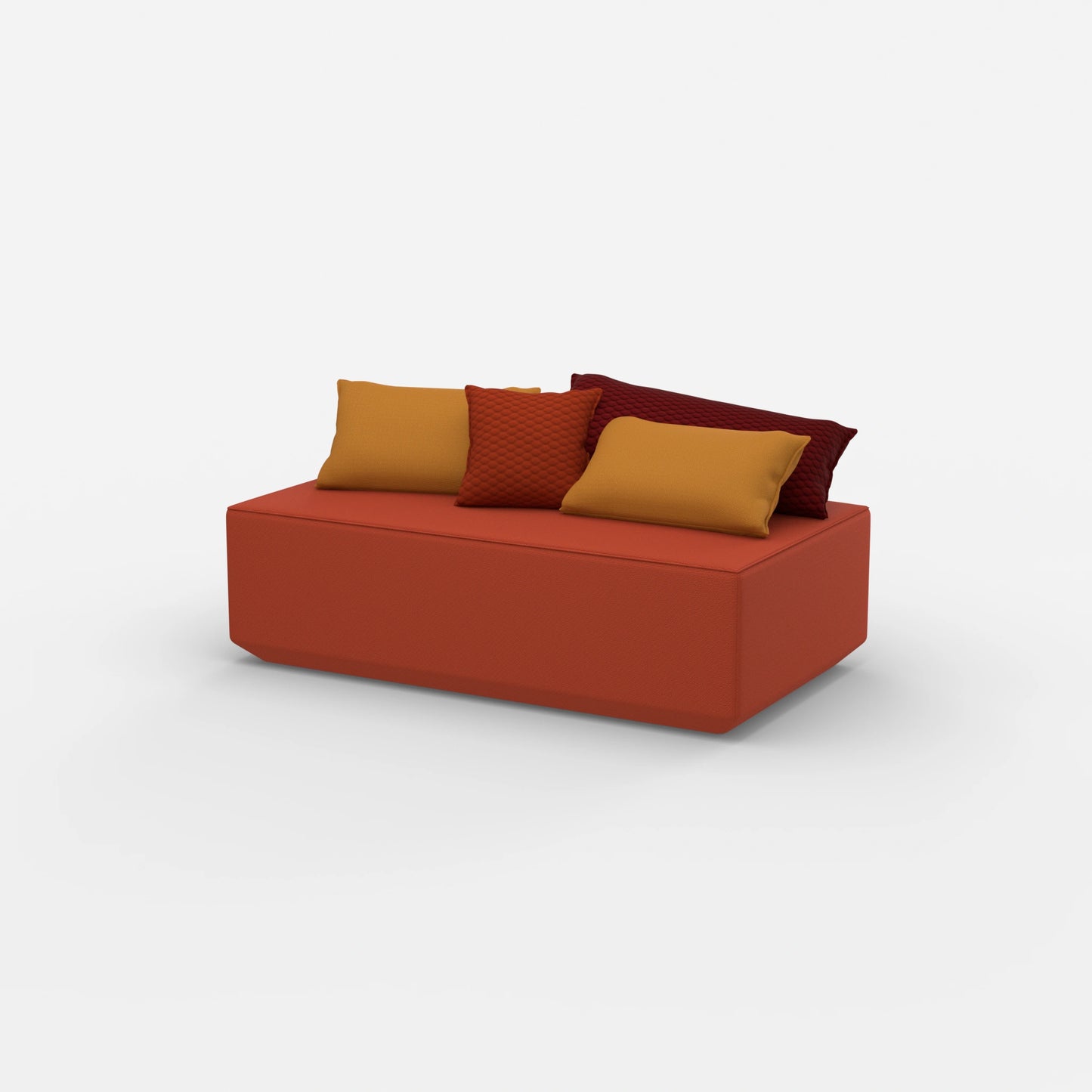 Modularer Sitzpouf von der Seite