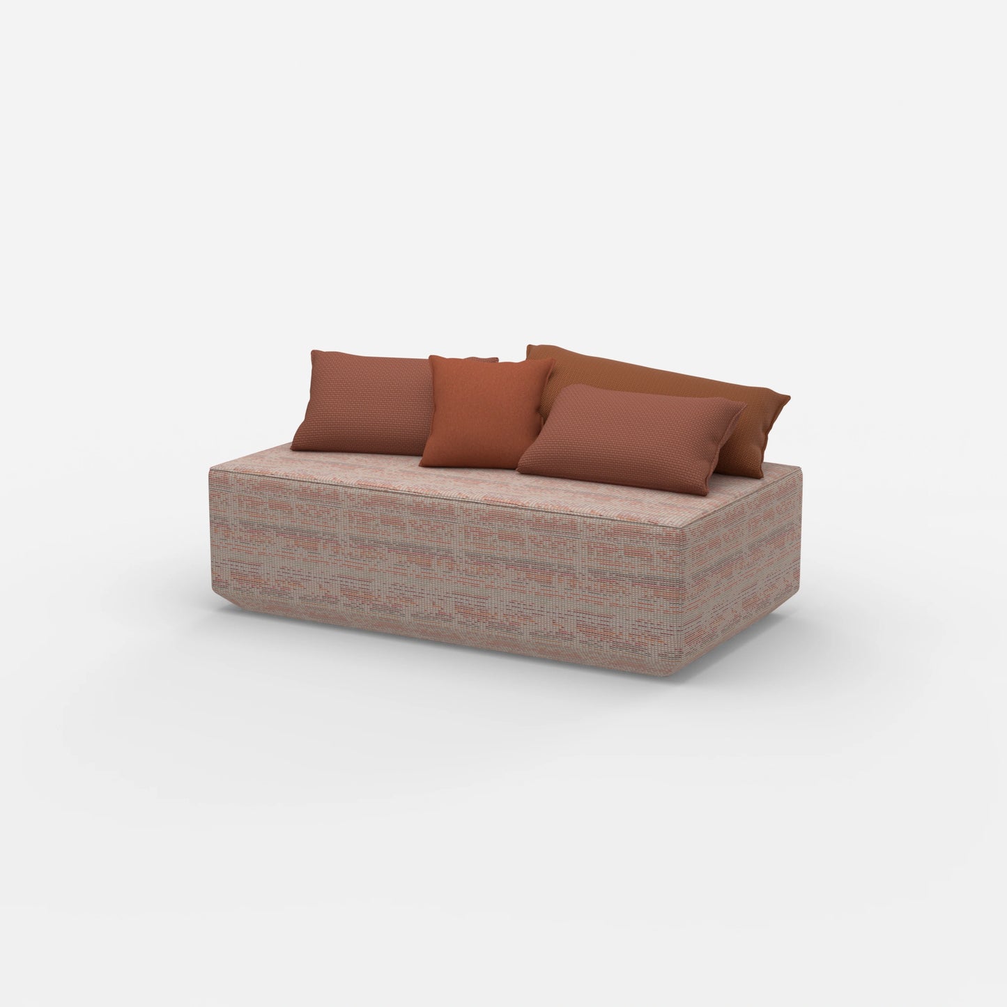Modularer Sitzpouf von der Seite