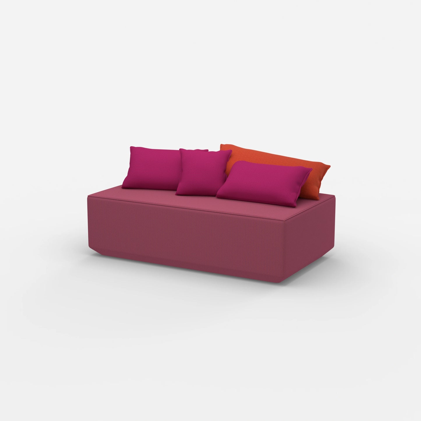 Modularer Sitzpouf von der Seite