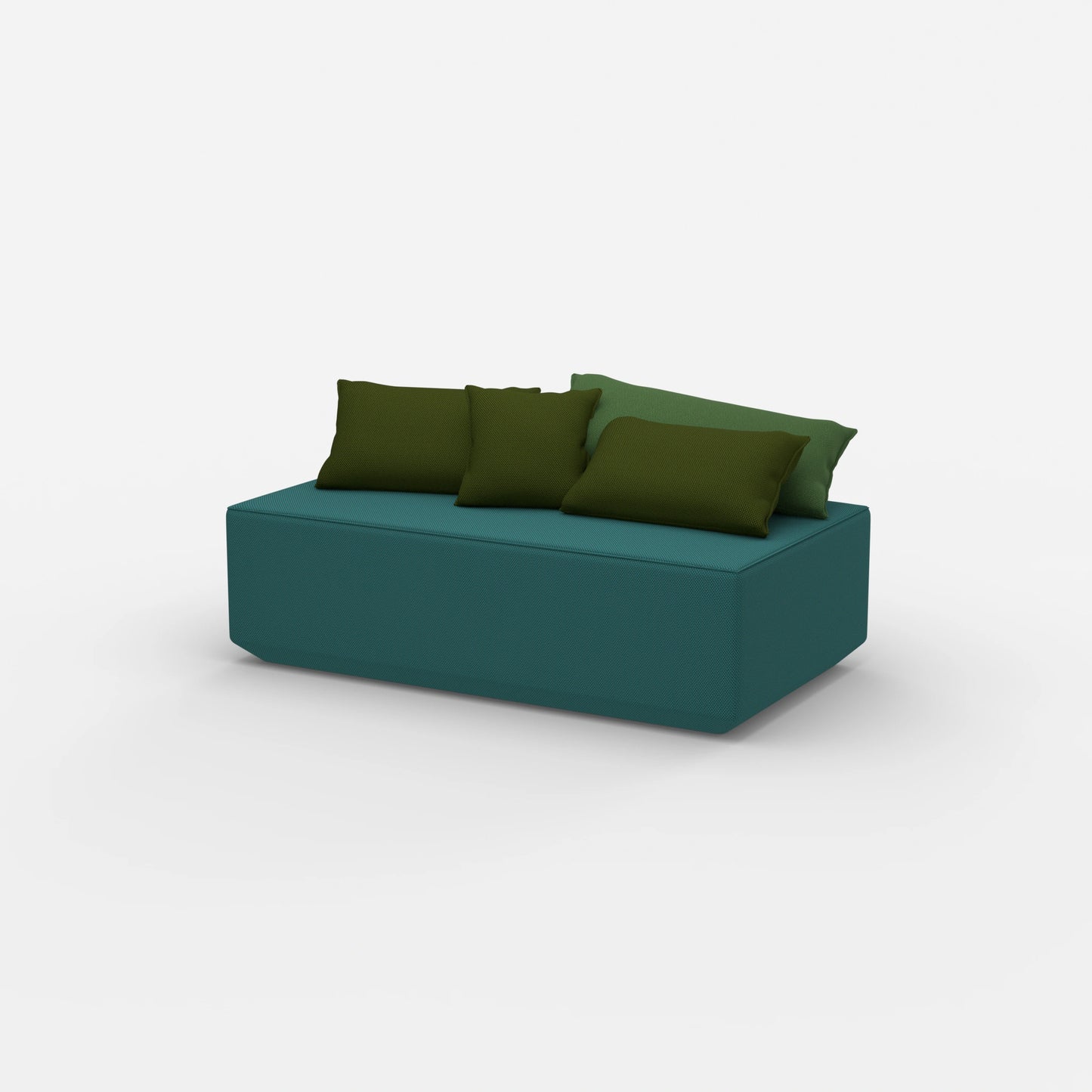 Modularer Sitzpouf von der Seite