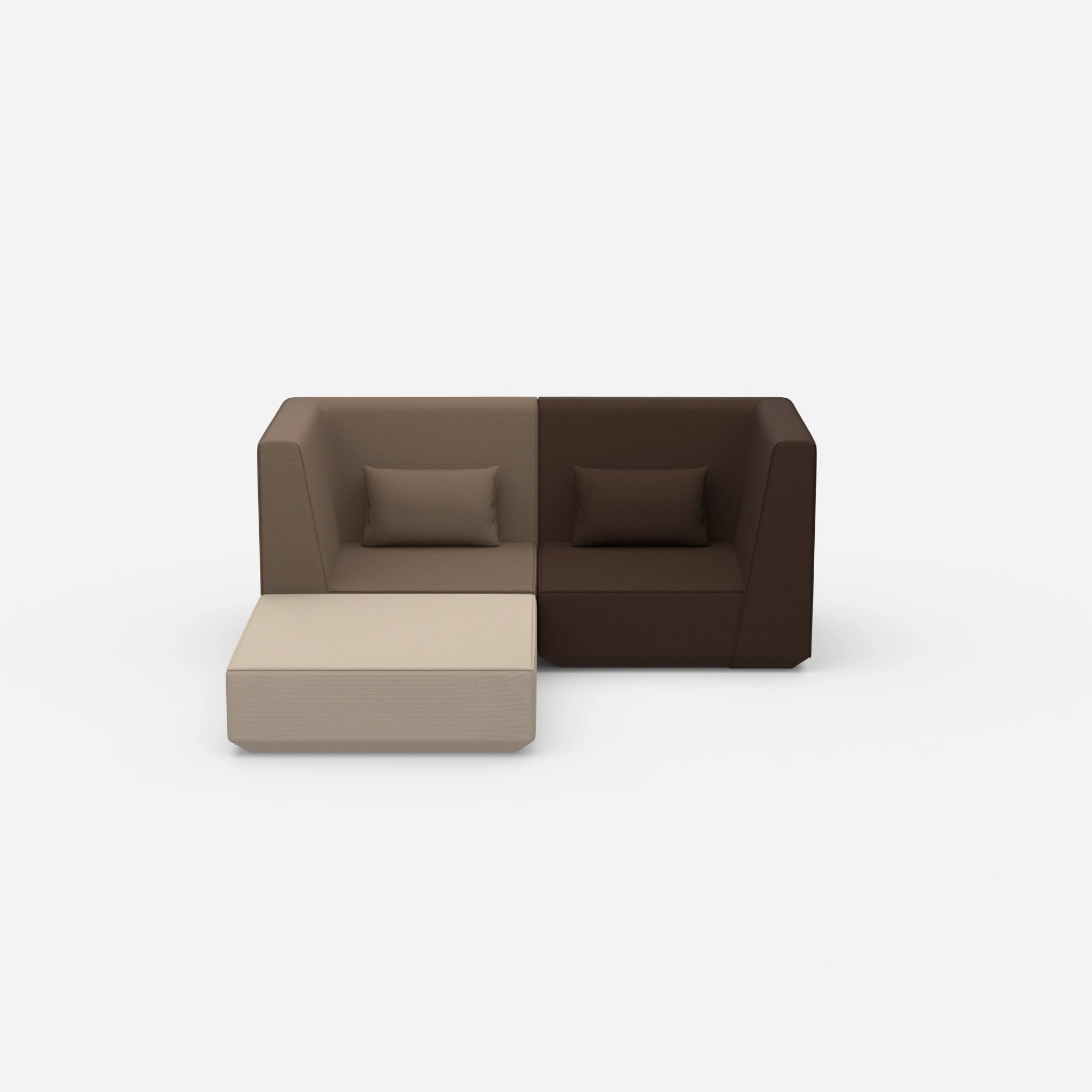 Modulares Ecksofa für kleine Räume von vorne