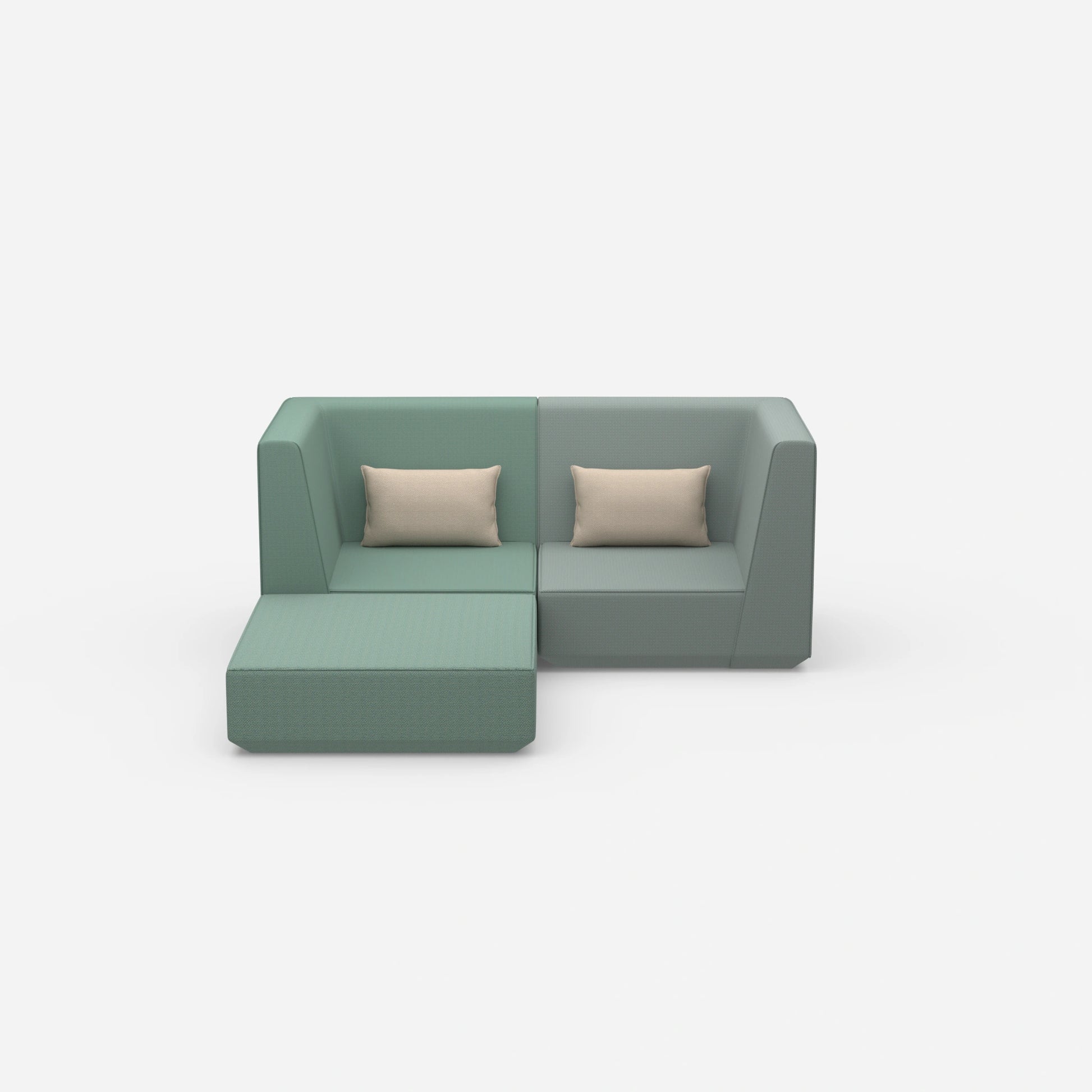 Modulares Ecksofa für kleine Räume von vorne
